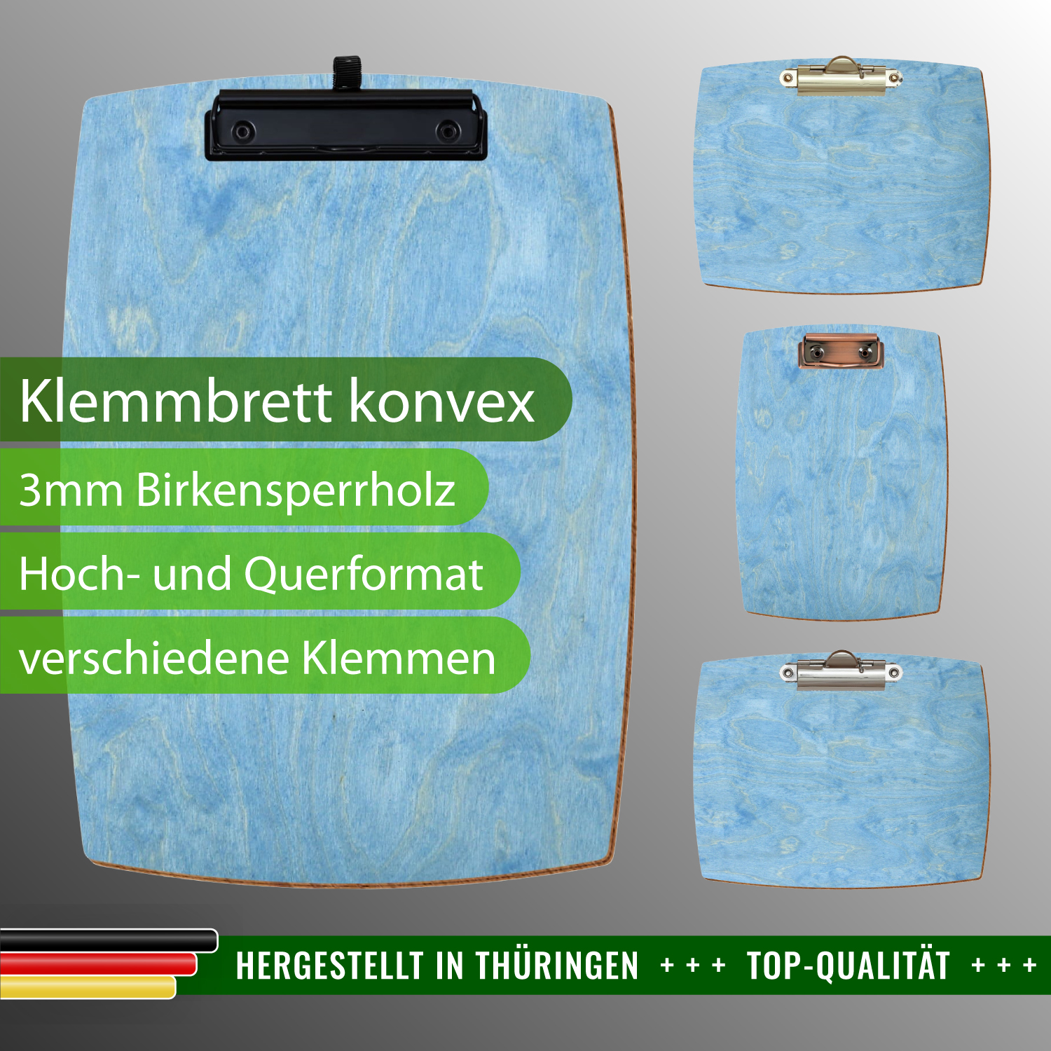 Klemmbrett konvex Hellblau mit Produktinfos