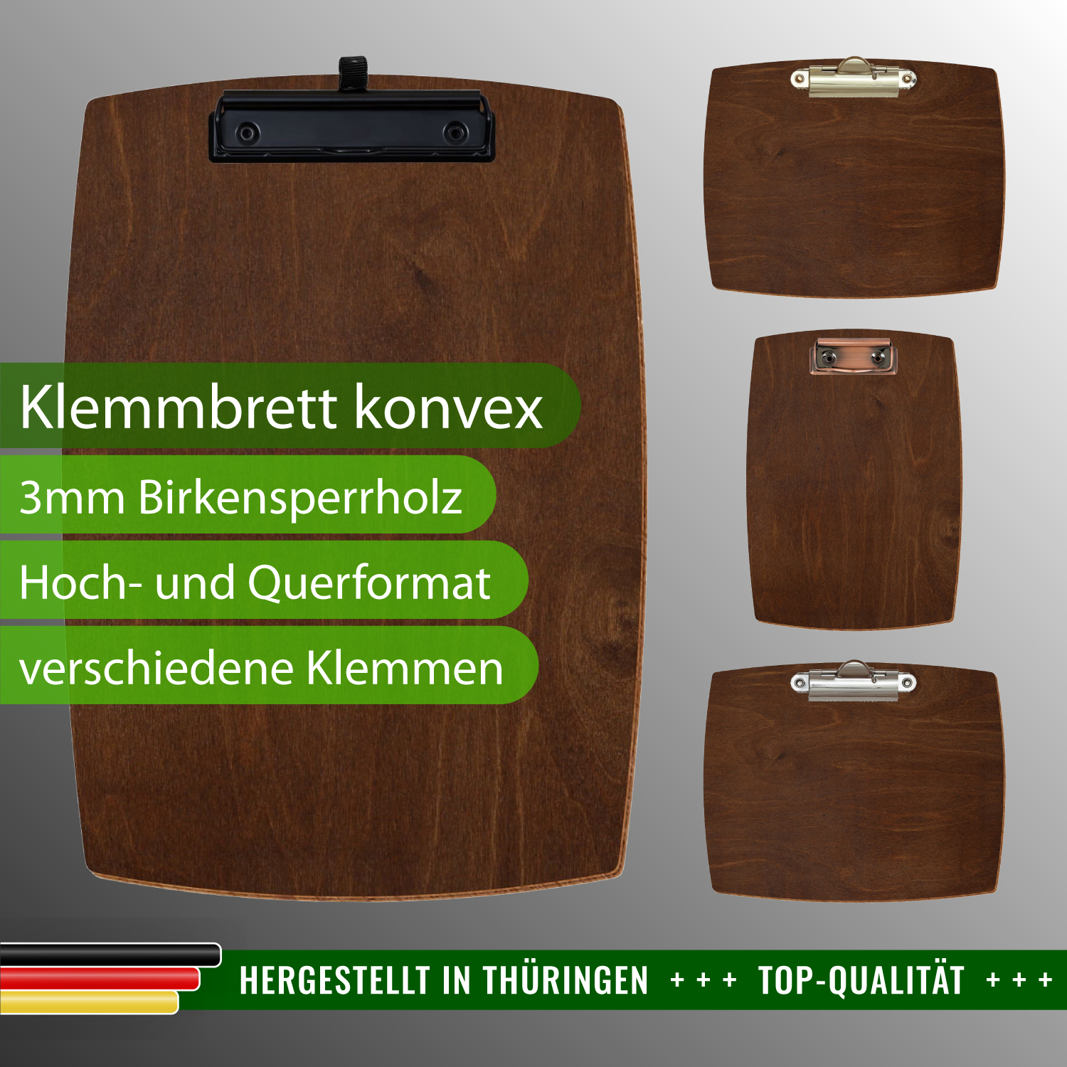 Klemmbrett konvex Kirschbaum dunkel