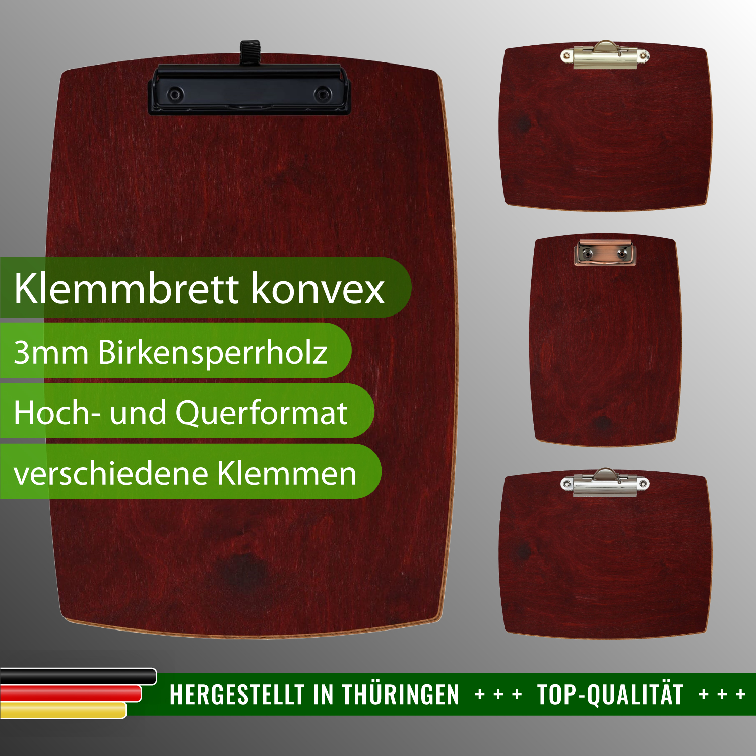 Klemmbrett konvex Mahagoni