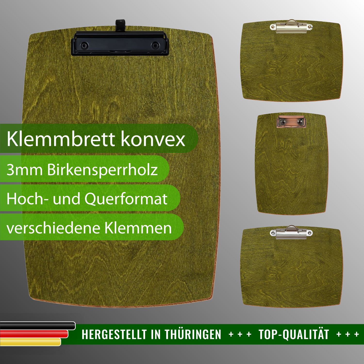 Klemmbrett konvex Olivgrün