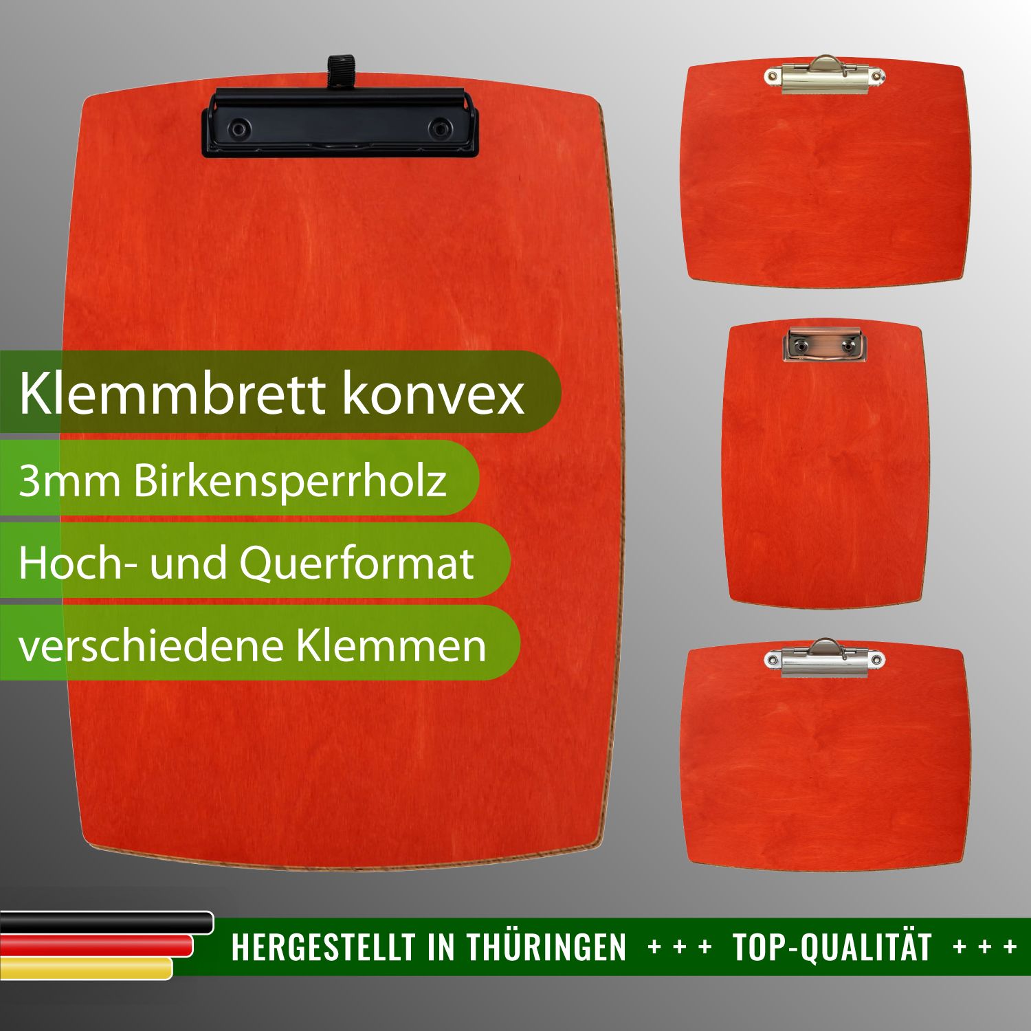 Klemmbrett konvex Scharlachrot mit Produktinfos