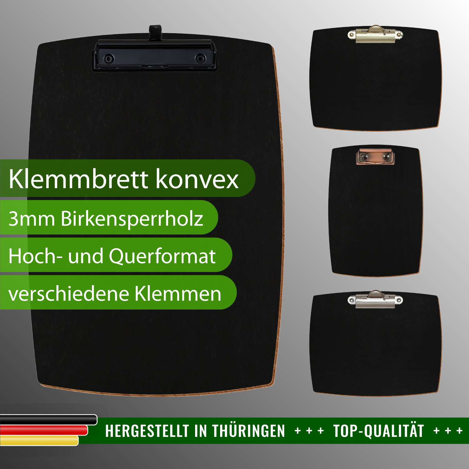 Klemmbrett konvex Schwarz