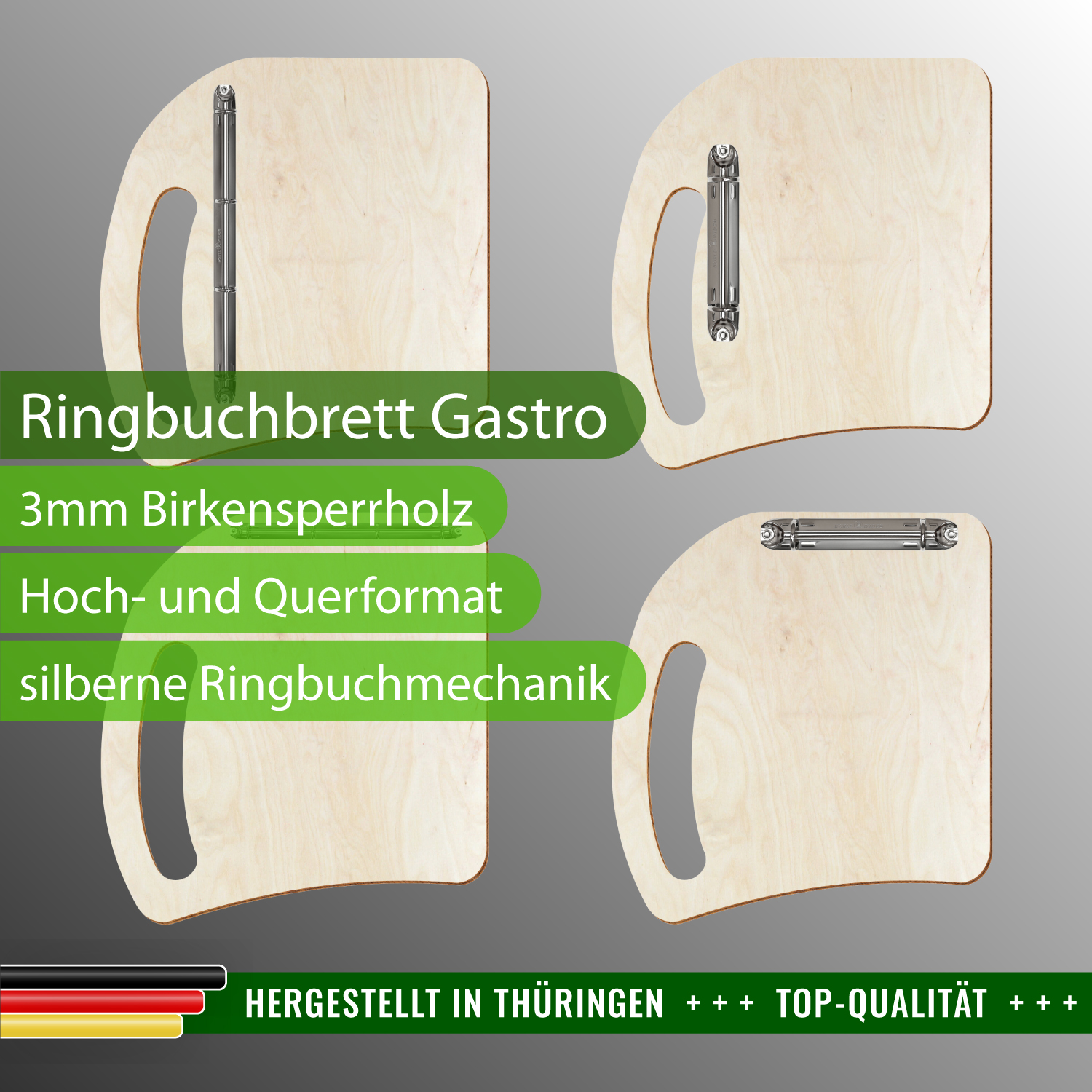 Ringbuchbrett Gastro Birke natur