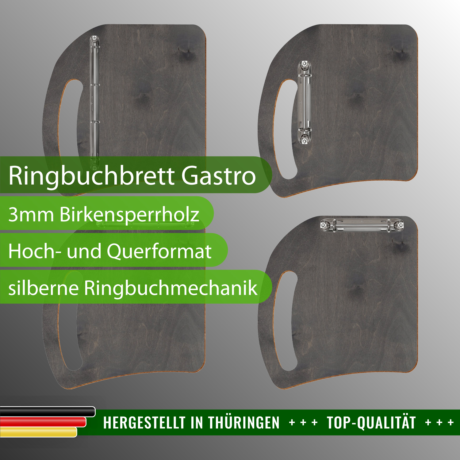 Ringbuchbrett Gastro Grau