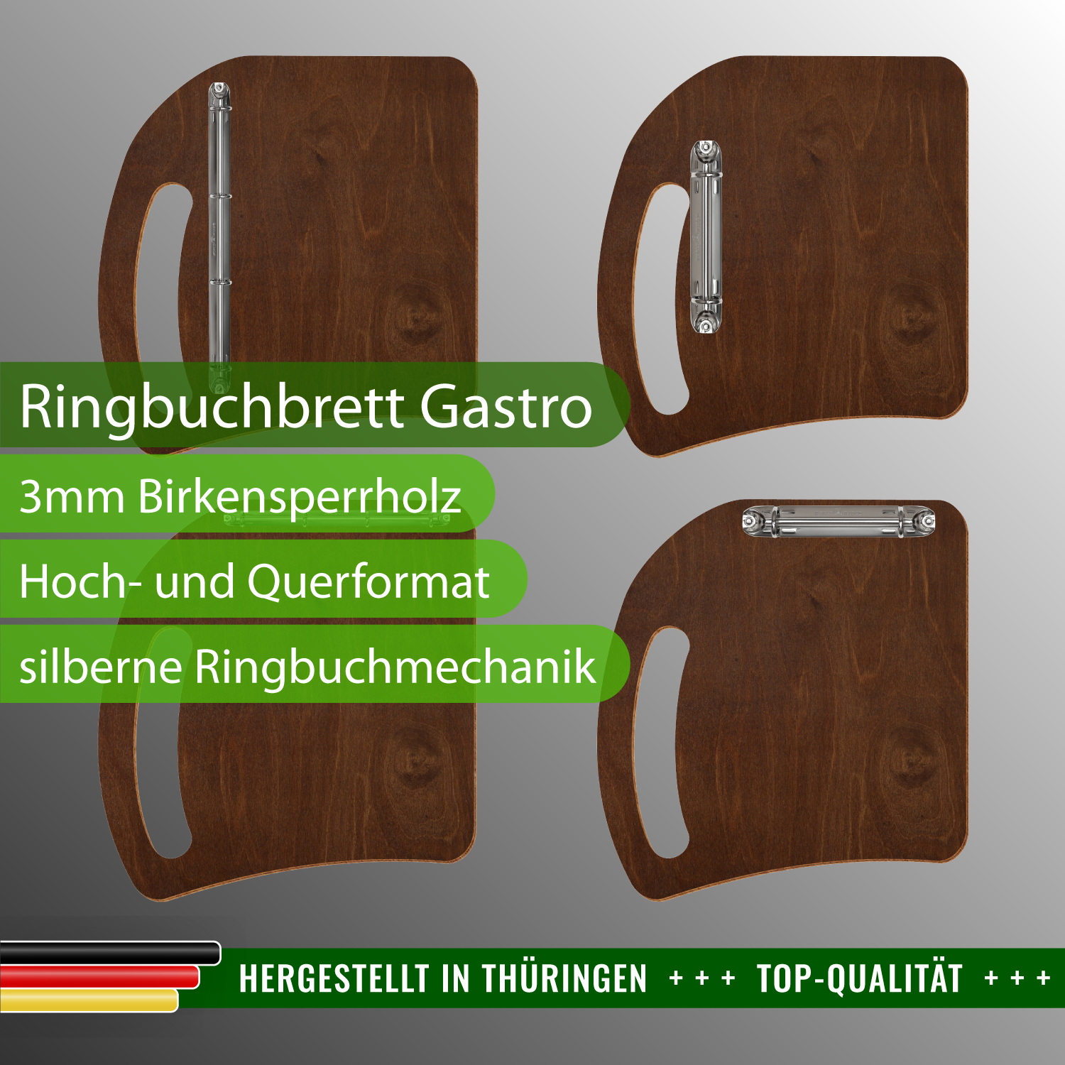 Ringbuchbrett Gastro Kastanie