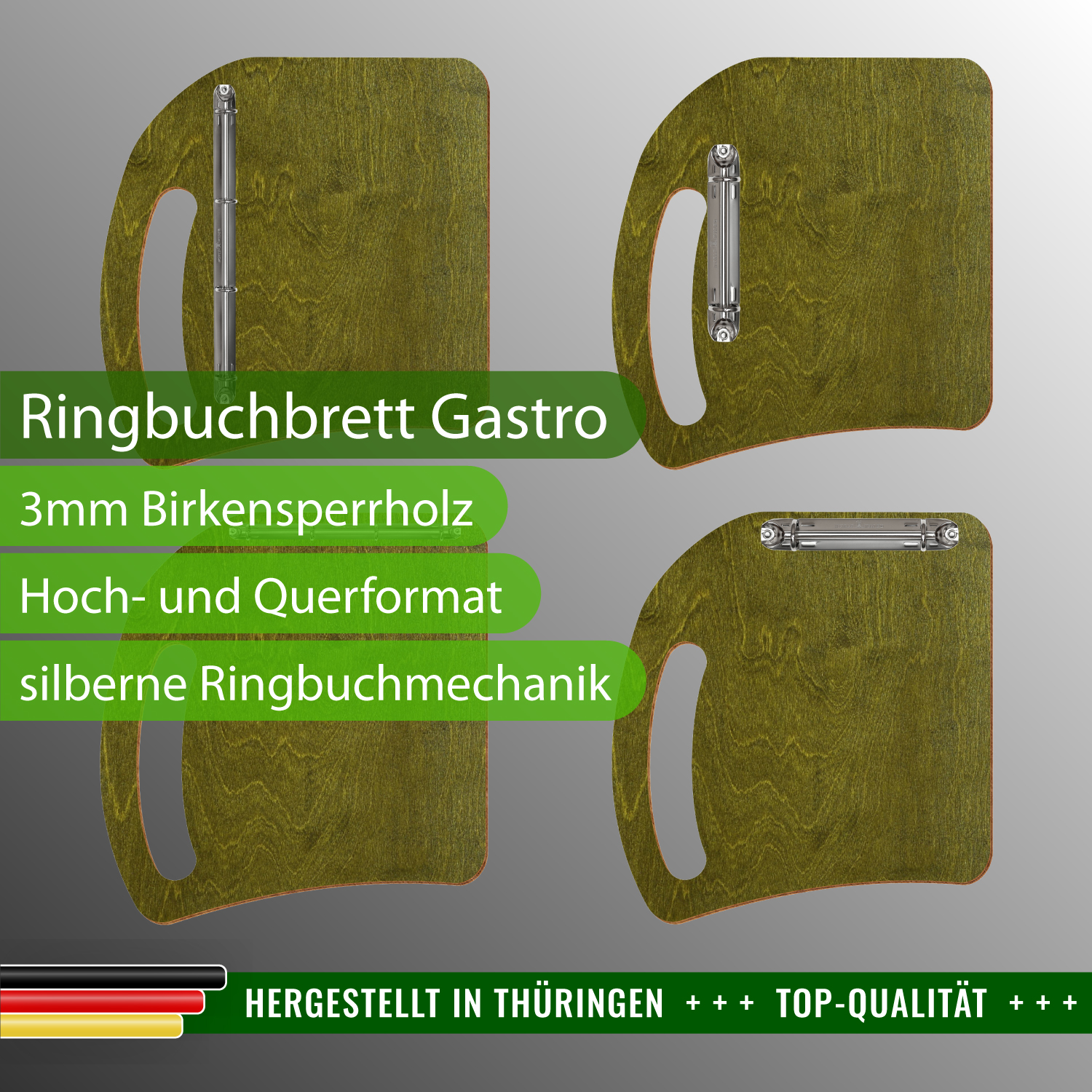 Ringbuchbrett Gastro Olivgrün