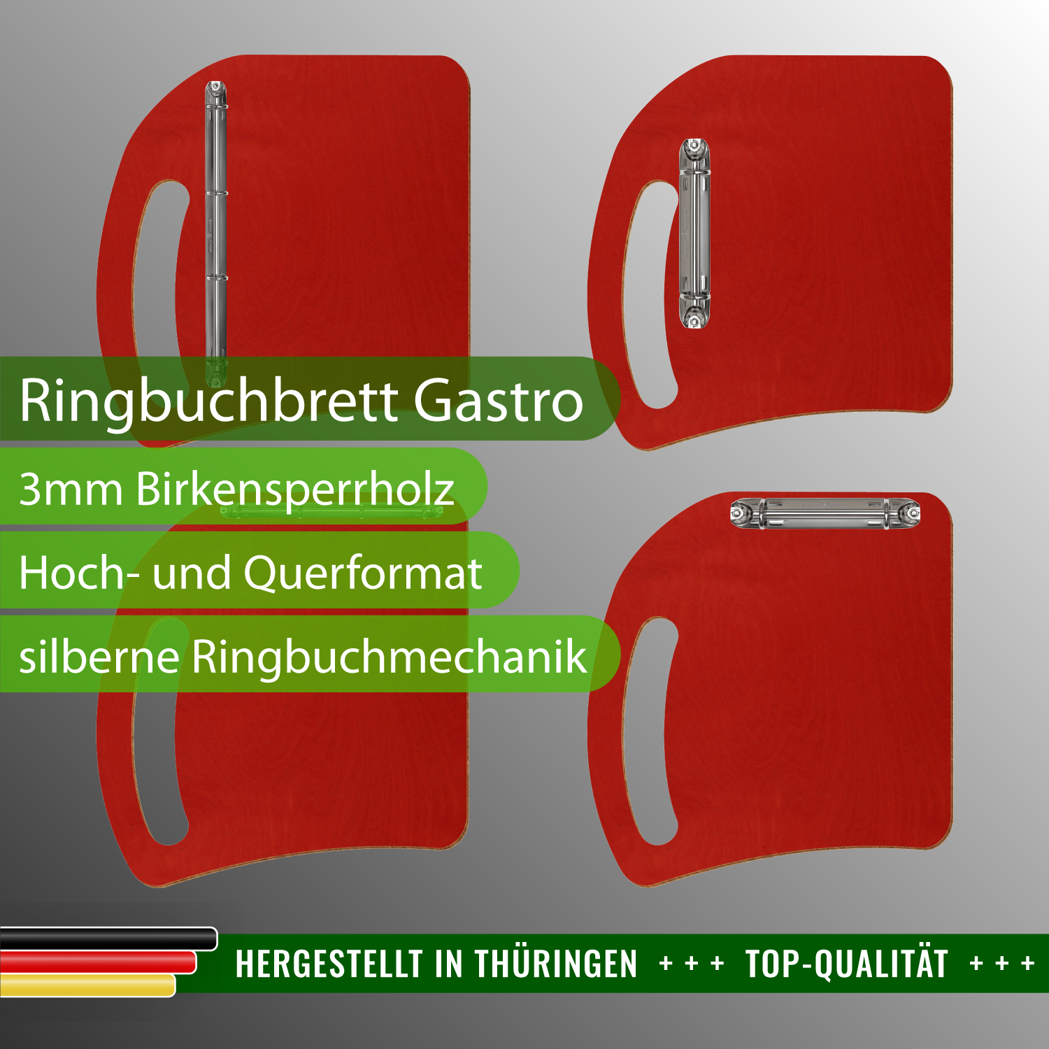 Ringbuchbrett Gastro Rot