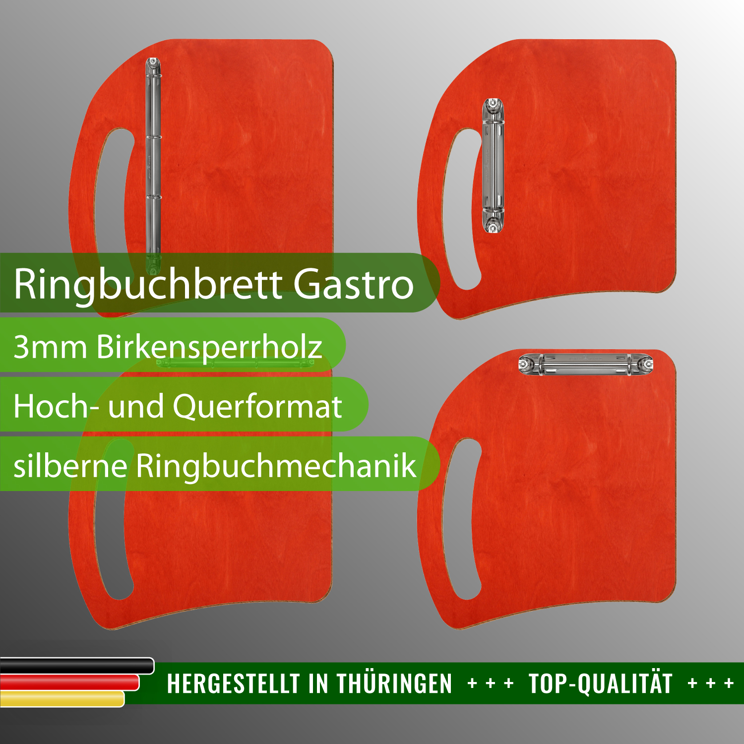 Ringbuchbrett Gastro Scharlachrot