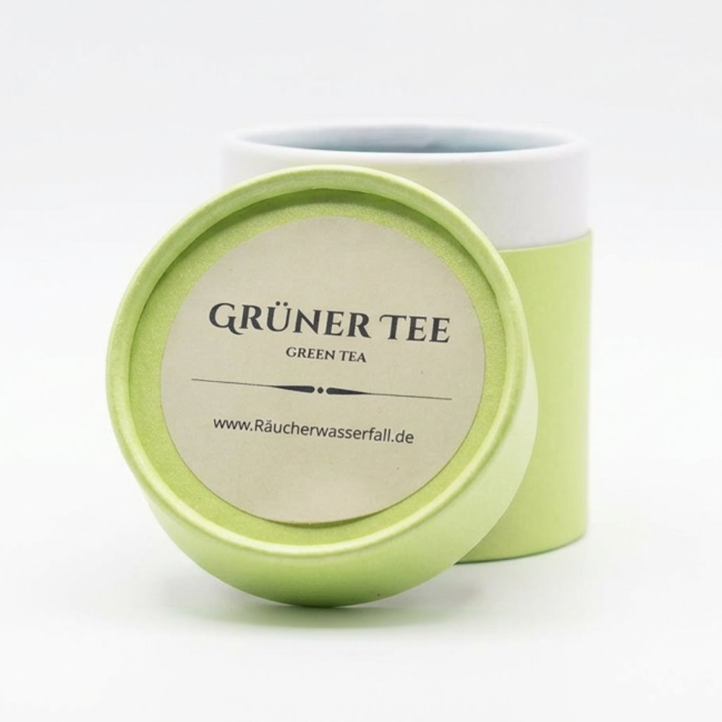 Packung mit Rückflüss-Räucherkegeln Duft "Grüner Tee" von vorn