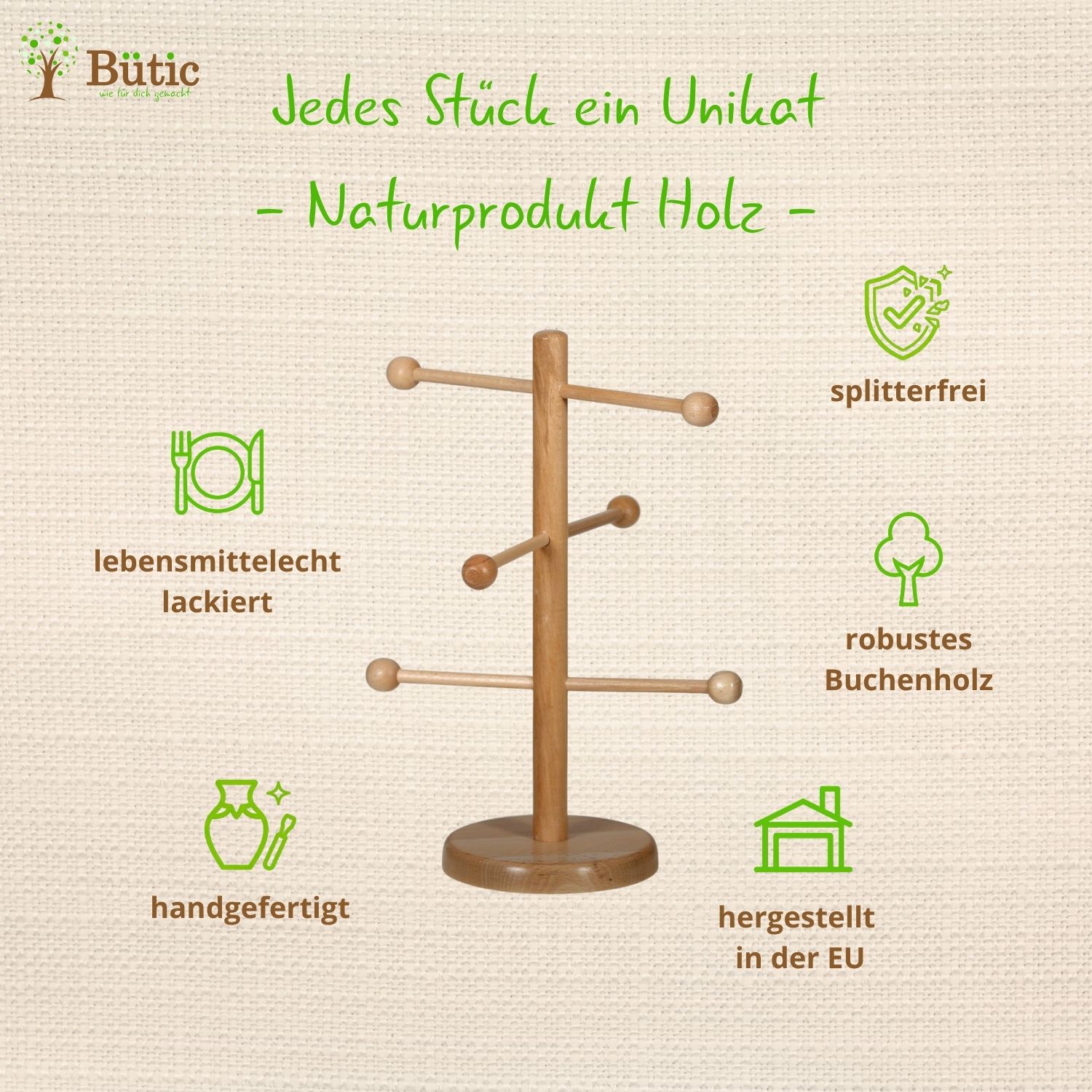 Infografik vom Brezelbaum mit Angabe zu Materialeigenschaften.