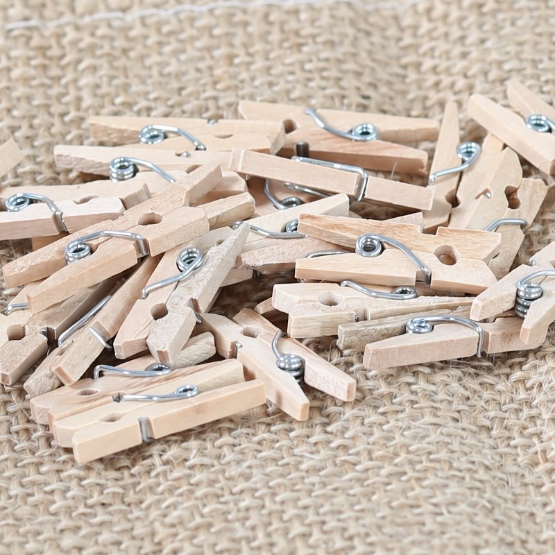Holzklammern Birke 25 mm – Mini-Deko-Klammern aus Naturholz