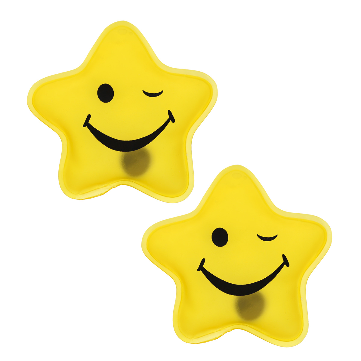 Taschenwärmer Sets - gelber Stern Smiley - Handwärmer Heizpad Firebag
