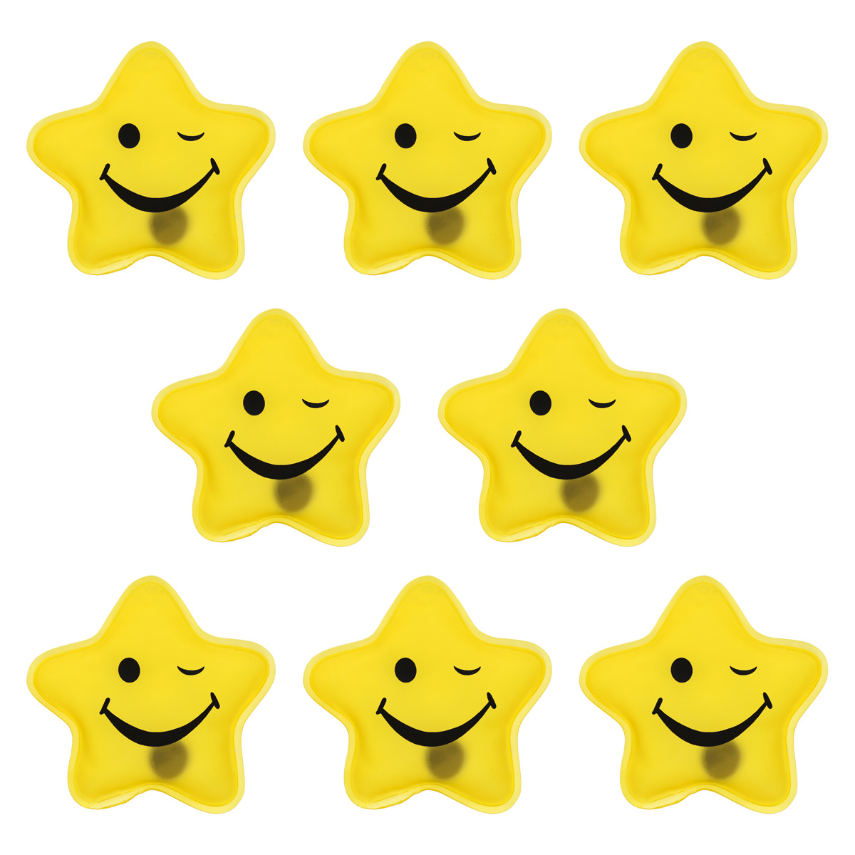 Taschenwärmer Sets - gelber Stern Smiley - 8 Stück