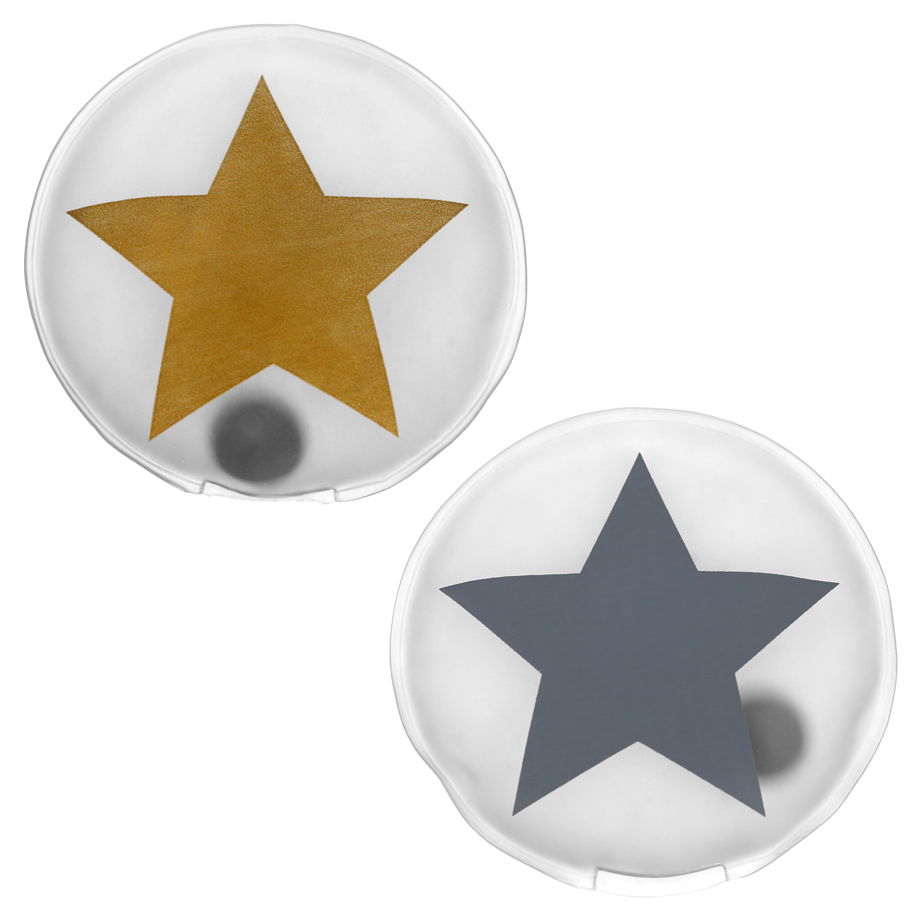 Taschenwärmer 2er Set großer Stern in gold und silber