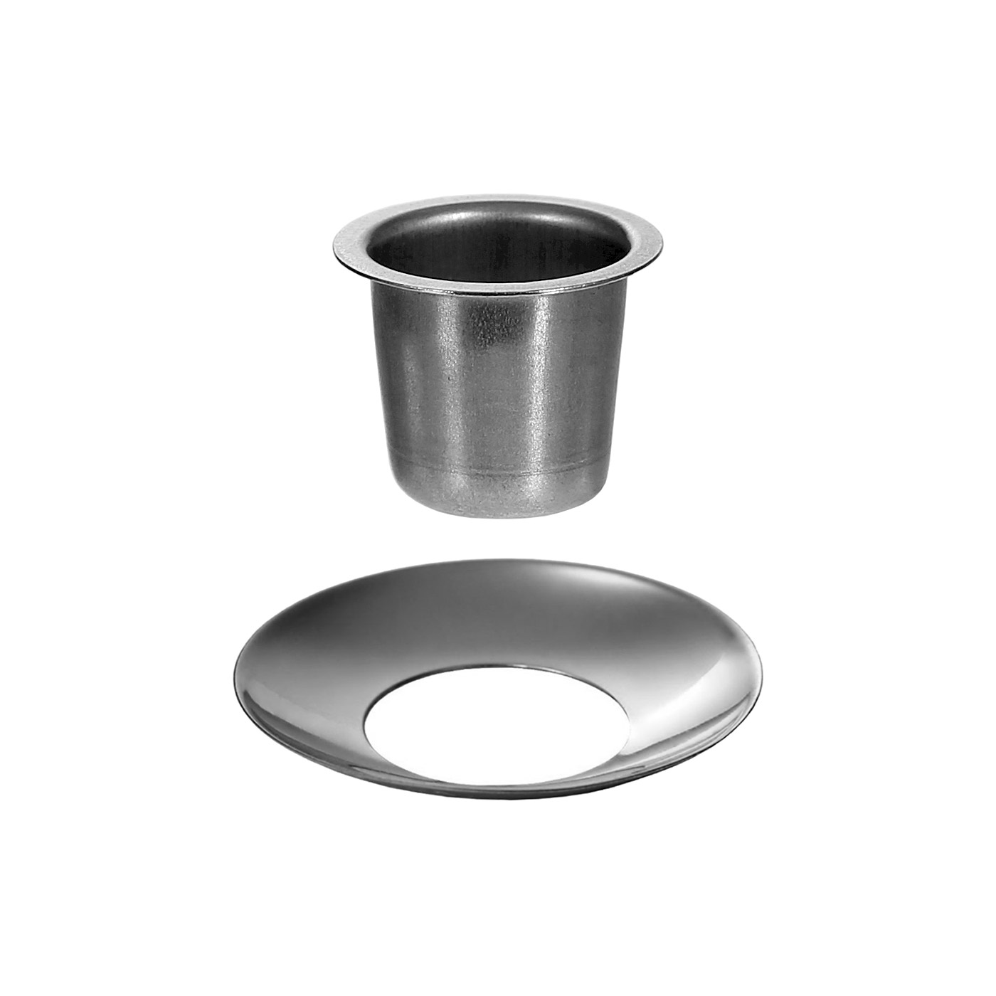 Kerzenhalter Tülle konisch Silber 22mm optional mit Tropfenfänger
