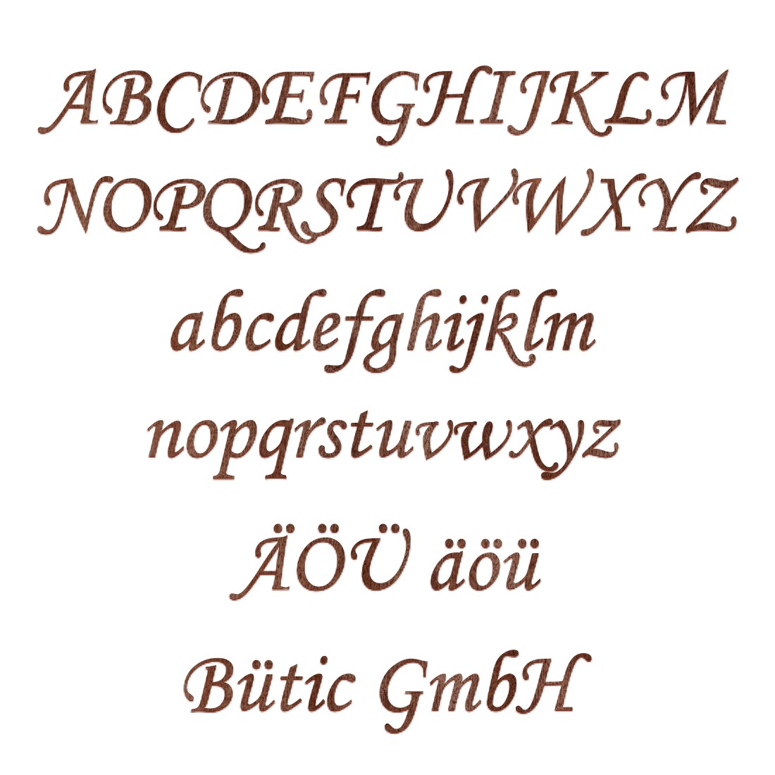 Furnier Buchstaben MT dunkel