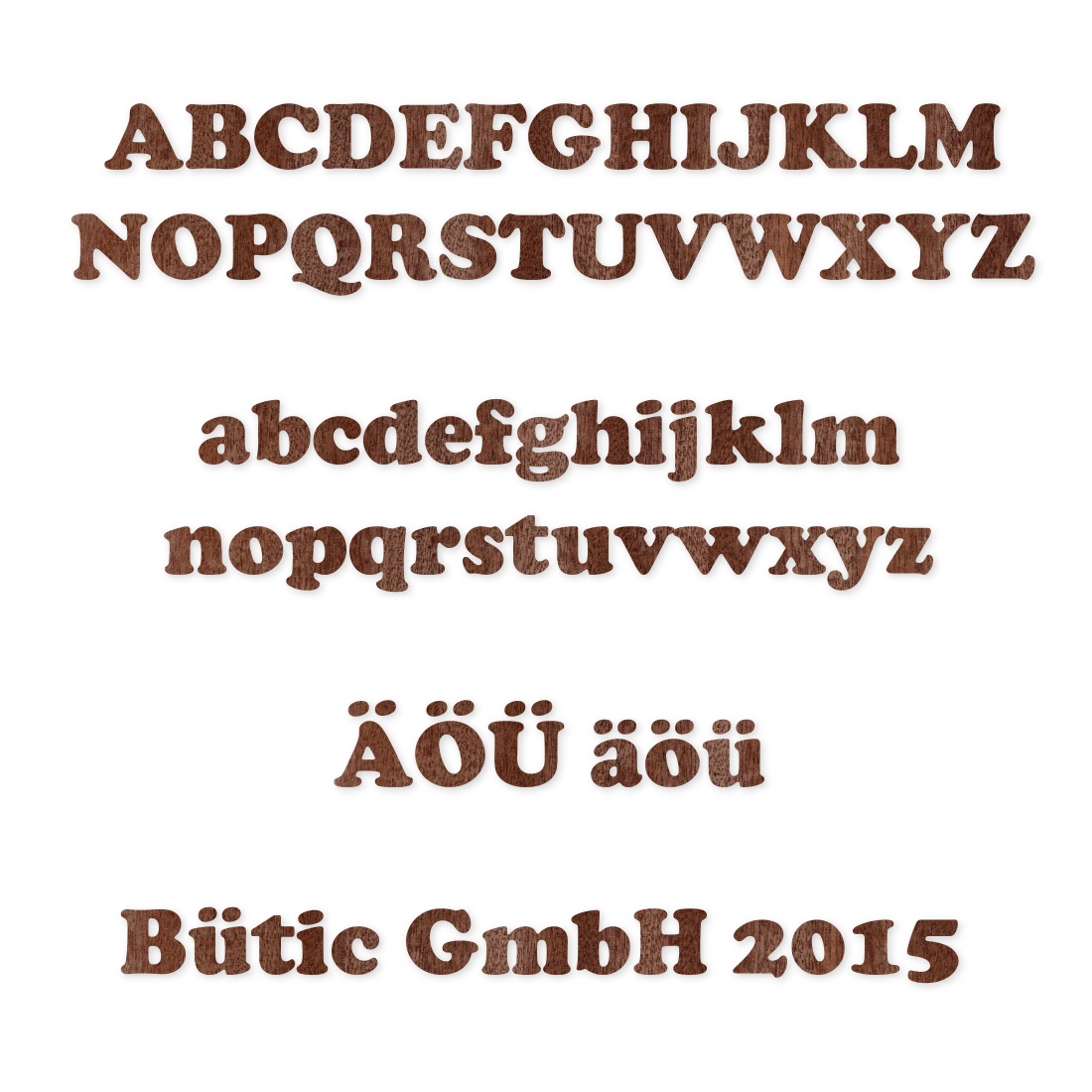 Furnier Buchstaben Cooper dunkel