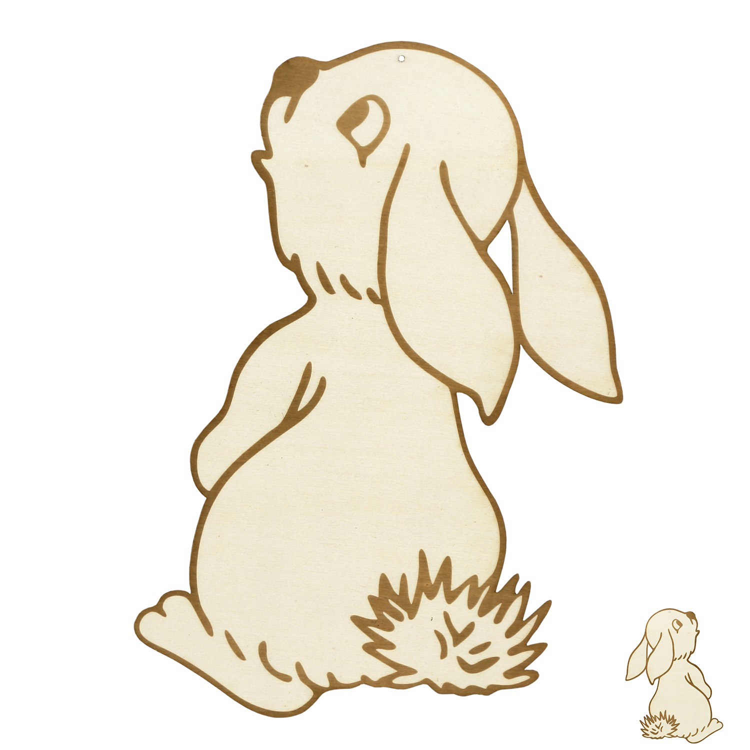 Fensterbild - kleiner Osterhase graviert