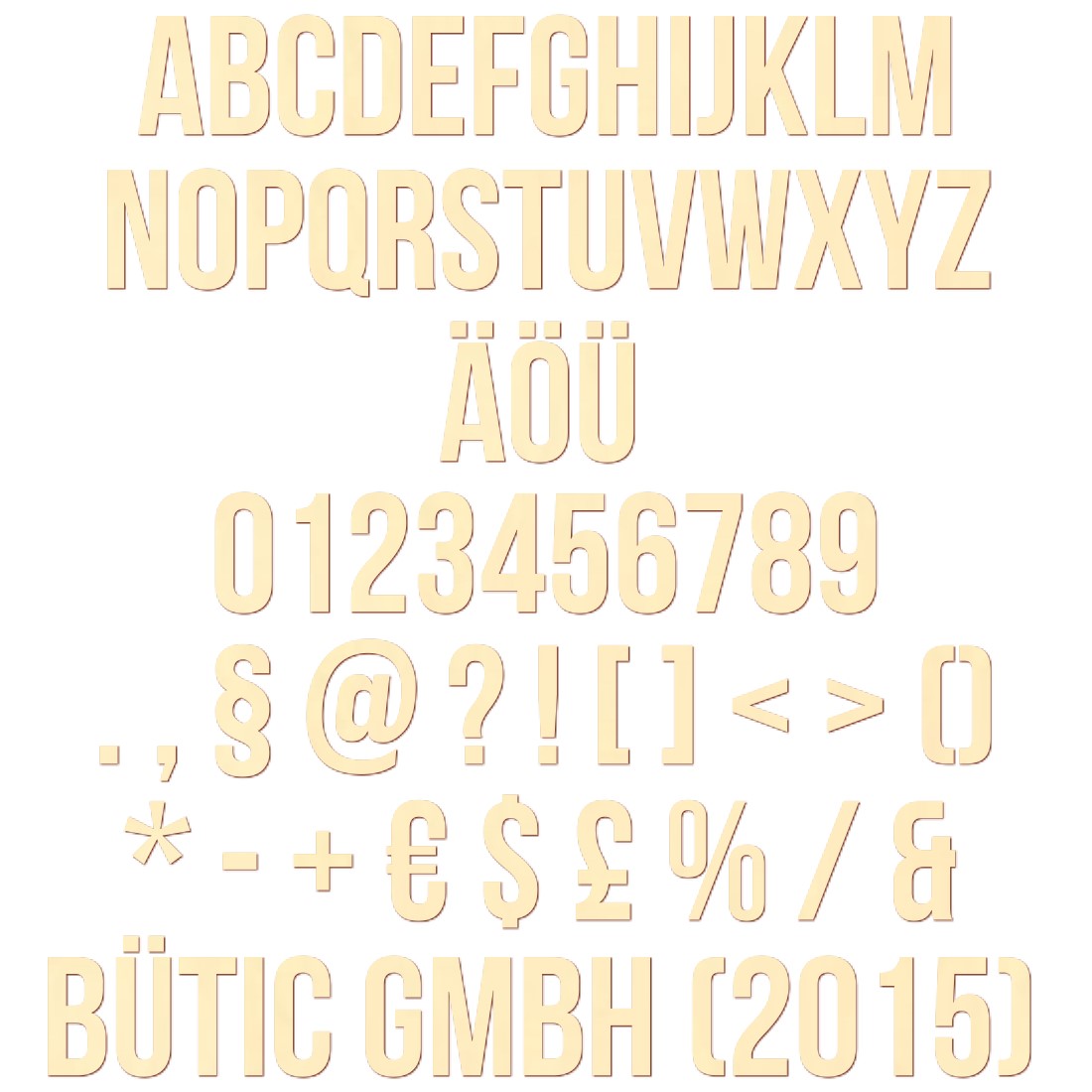 Holz Buchstaben Bebas Schriftzug