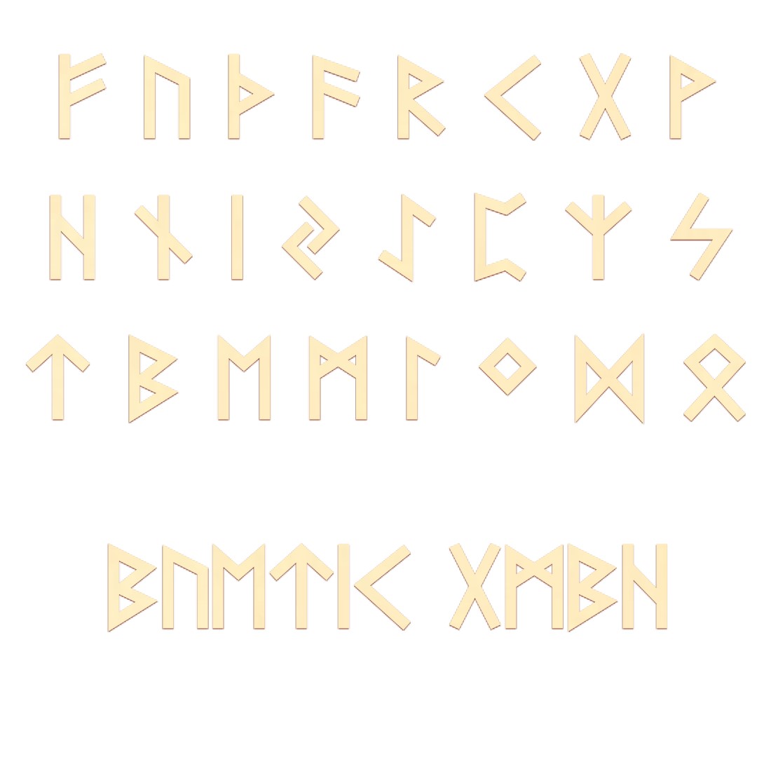 Holz Runen Ältere Futhark Schriftzug