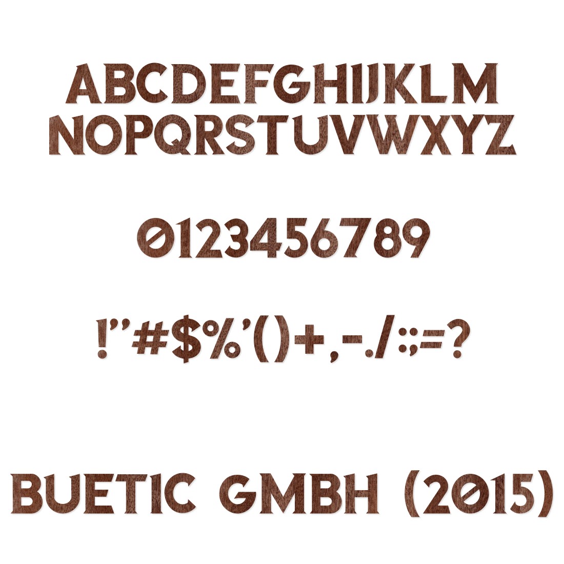 Furnier Buchstaben Sea Garden dunkel