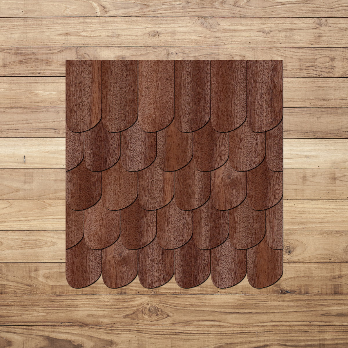 Furnier Schindeln Schwarzwaldform links dunkel