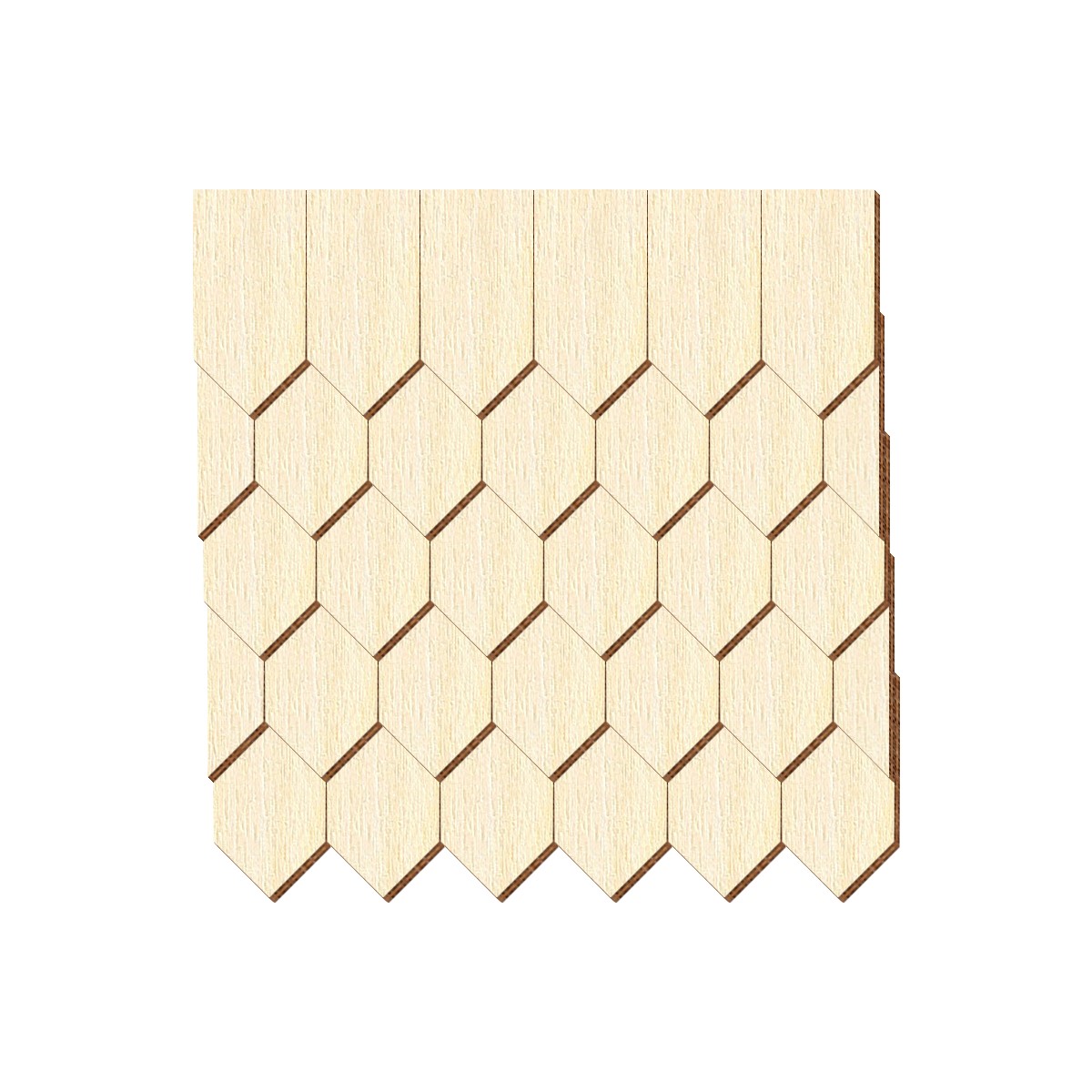Schindeln Sechseckform Holz Zuschnitt – Bild 2