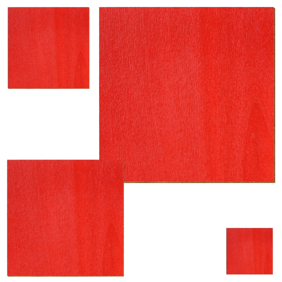 Quadrat Holz Zuschnitt Rot 5-40cm