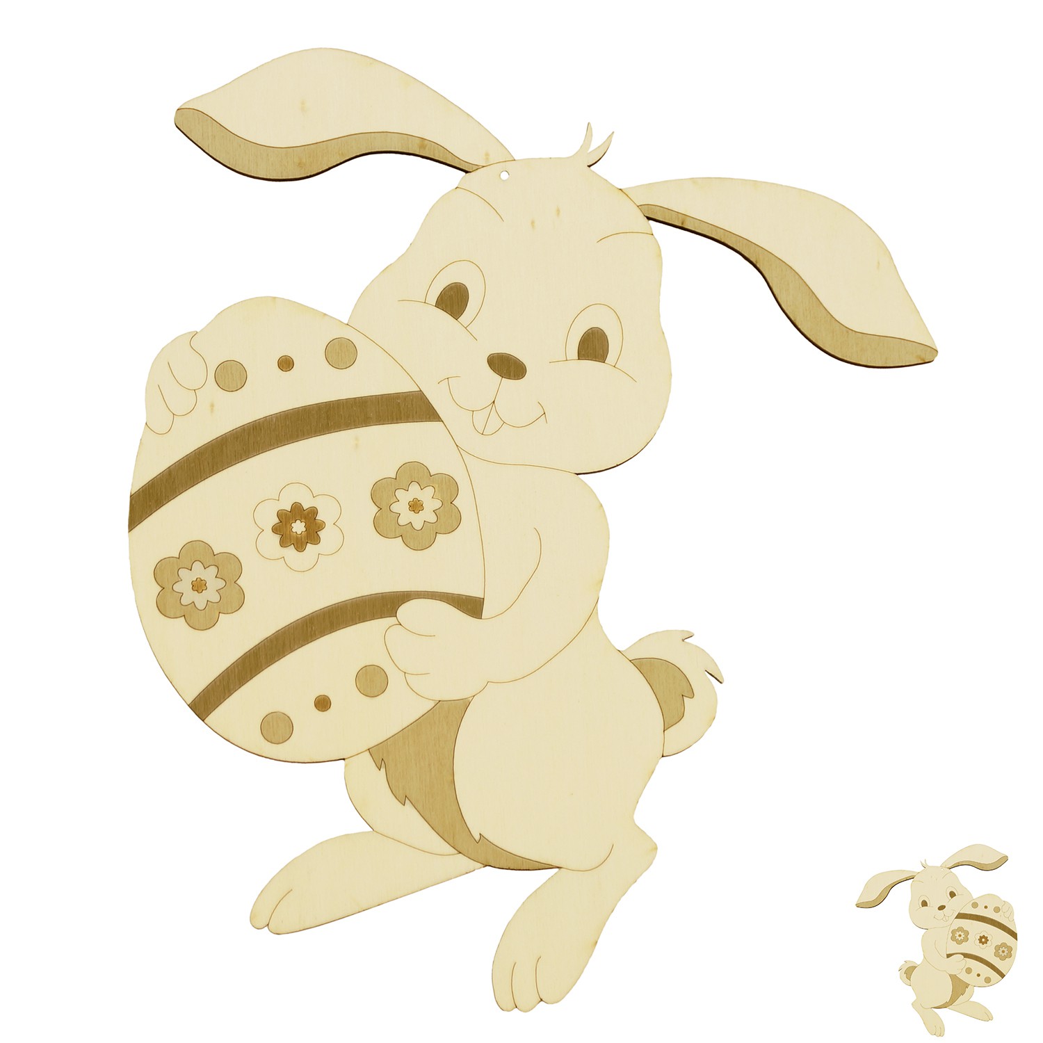 Fensterbild - kleiner Hase mit Ei