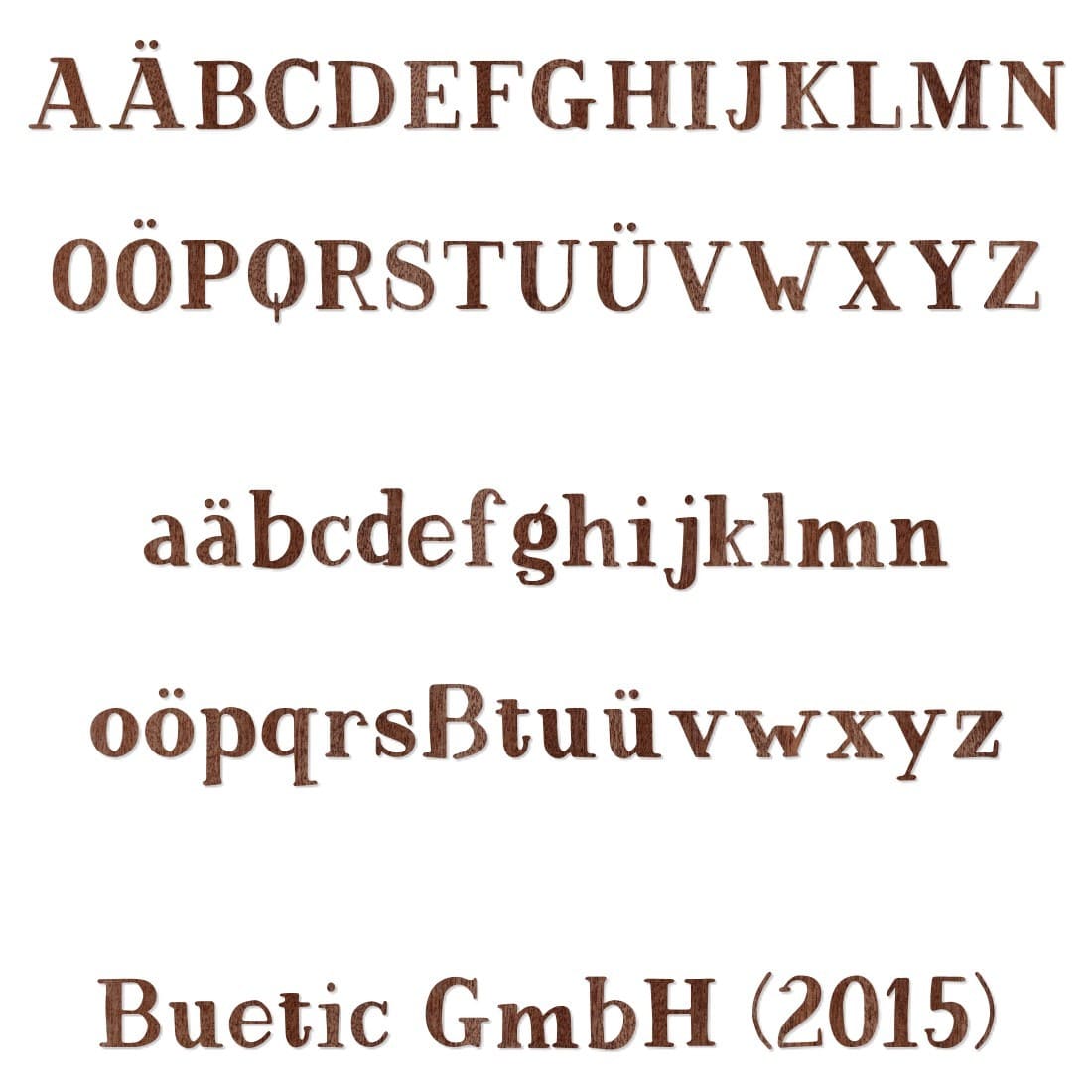 Furnier Buchstaben Magnolia dunkel