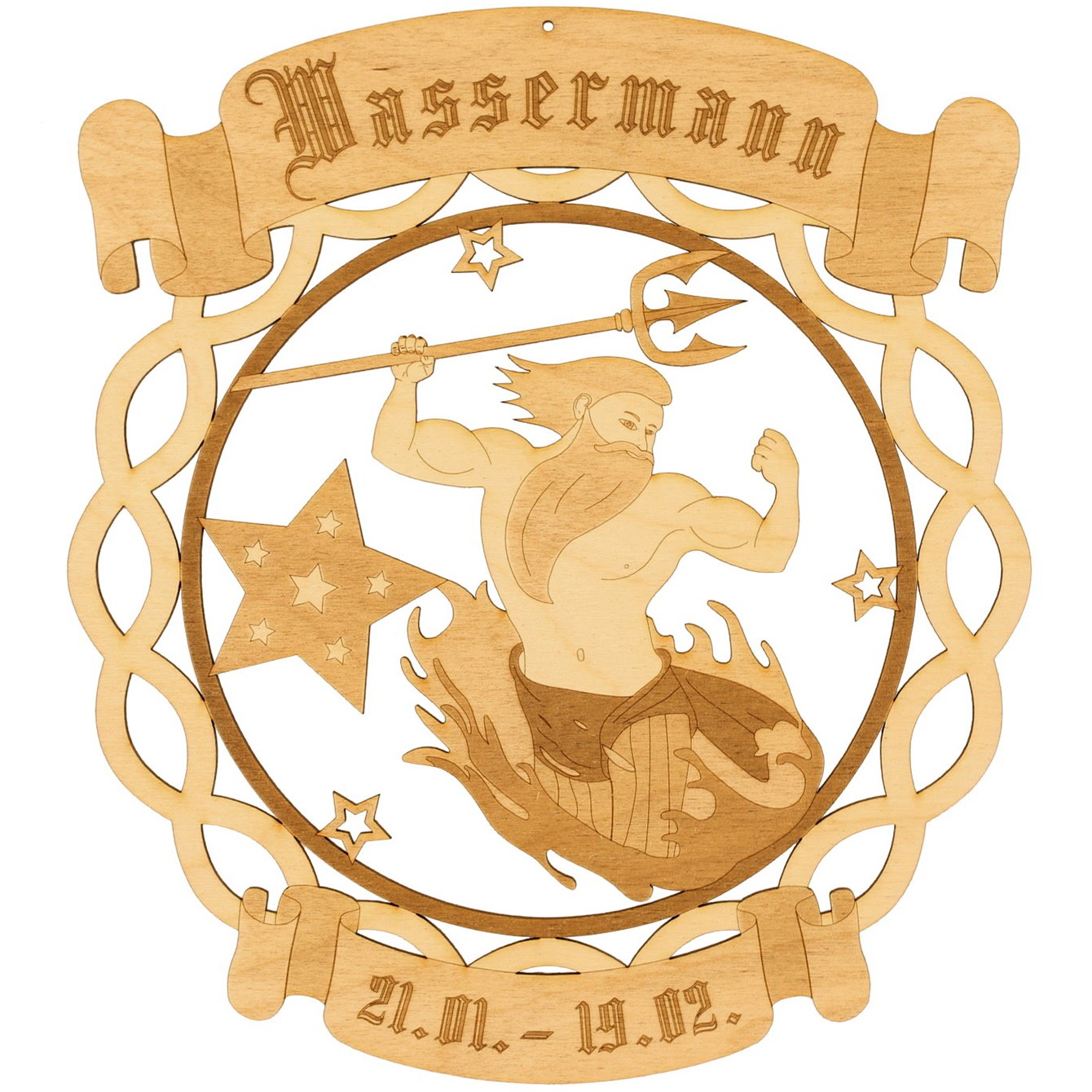 Sternzeichen Kranzform beidseitig graviert