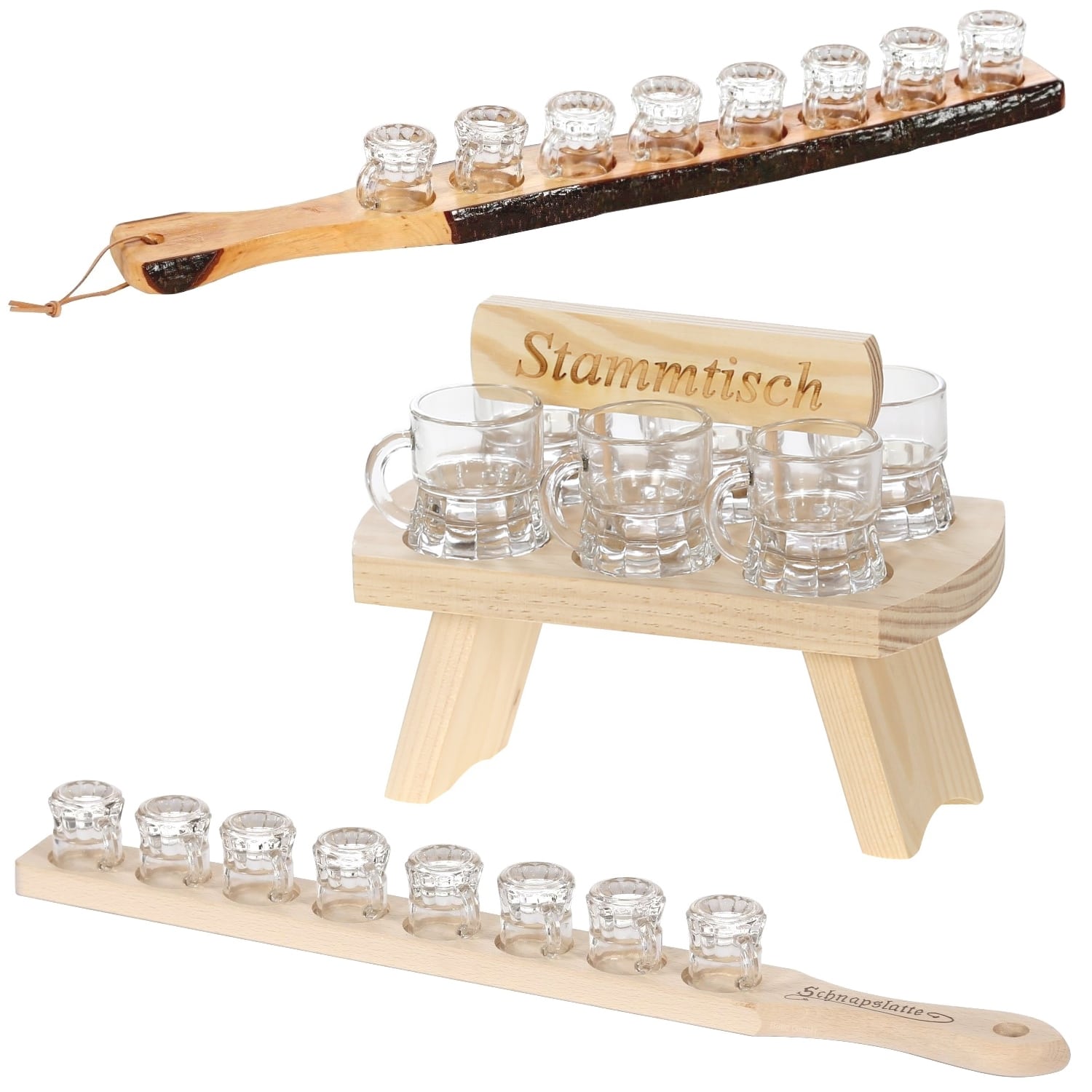 Schnapslatte Stammtisch 6 oder 8 Gläser