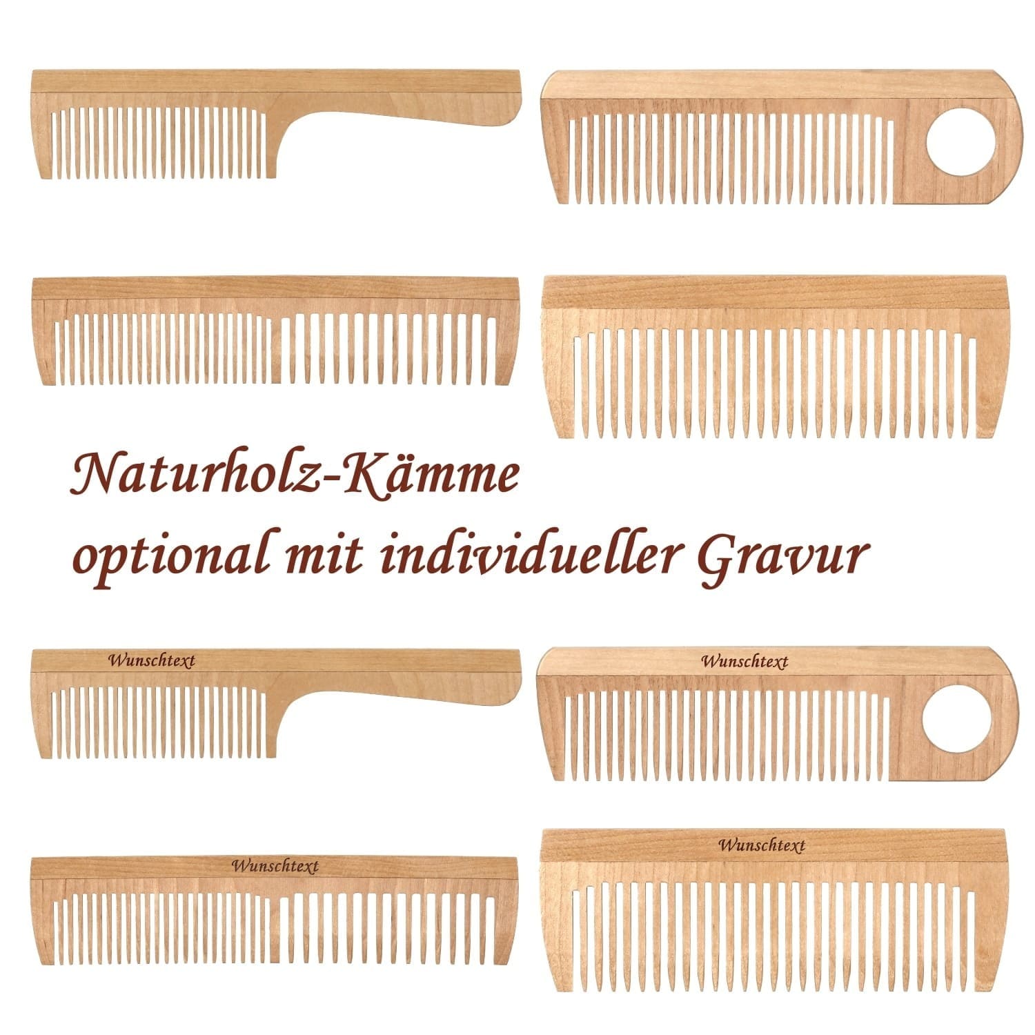 Kamm Holzkamm optional mit Wunschgravur