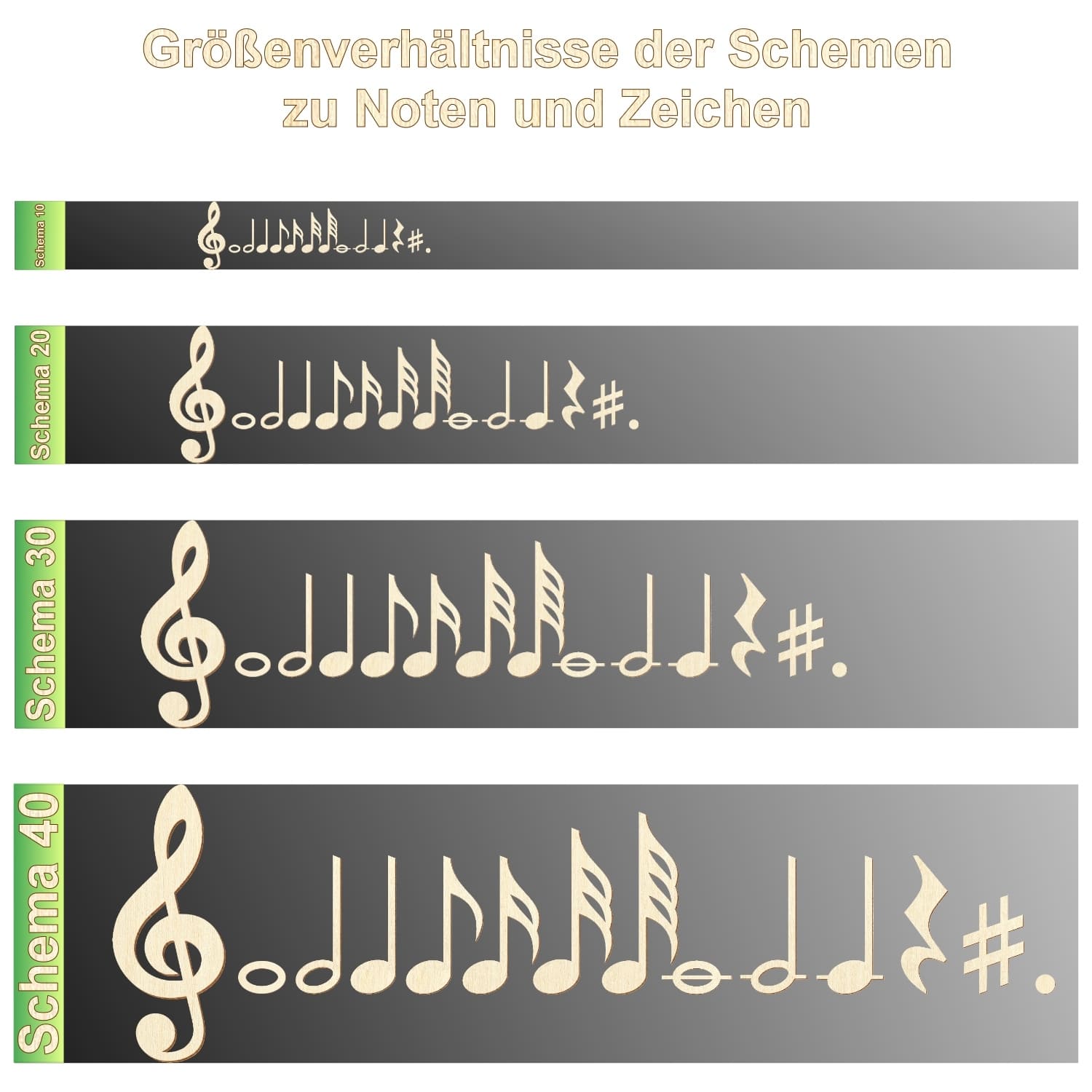 Musiknoten Noten Zeichen Holz Zuschnitt
