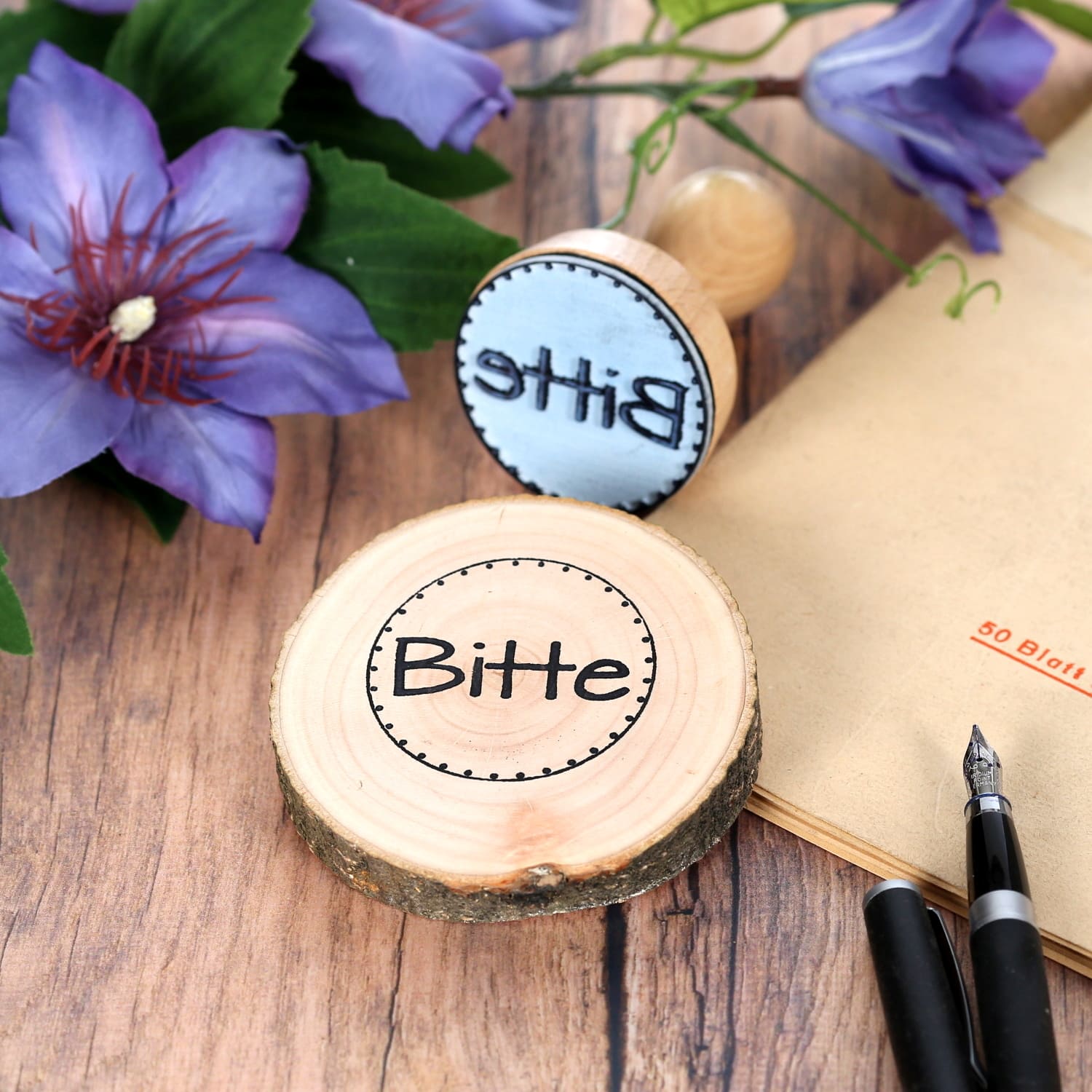 Bitte-Stempel Holzstempel