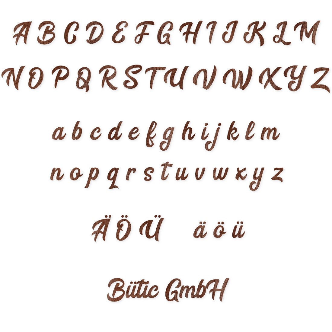 Furnier Buchstaben BHeart dunkel
