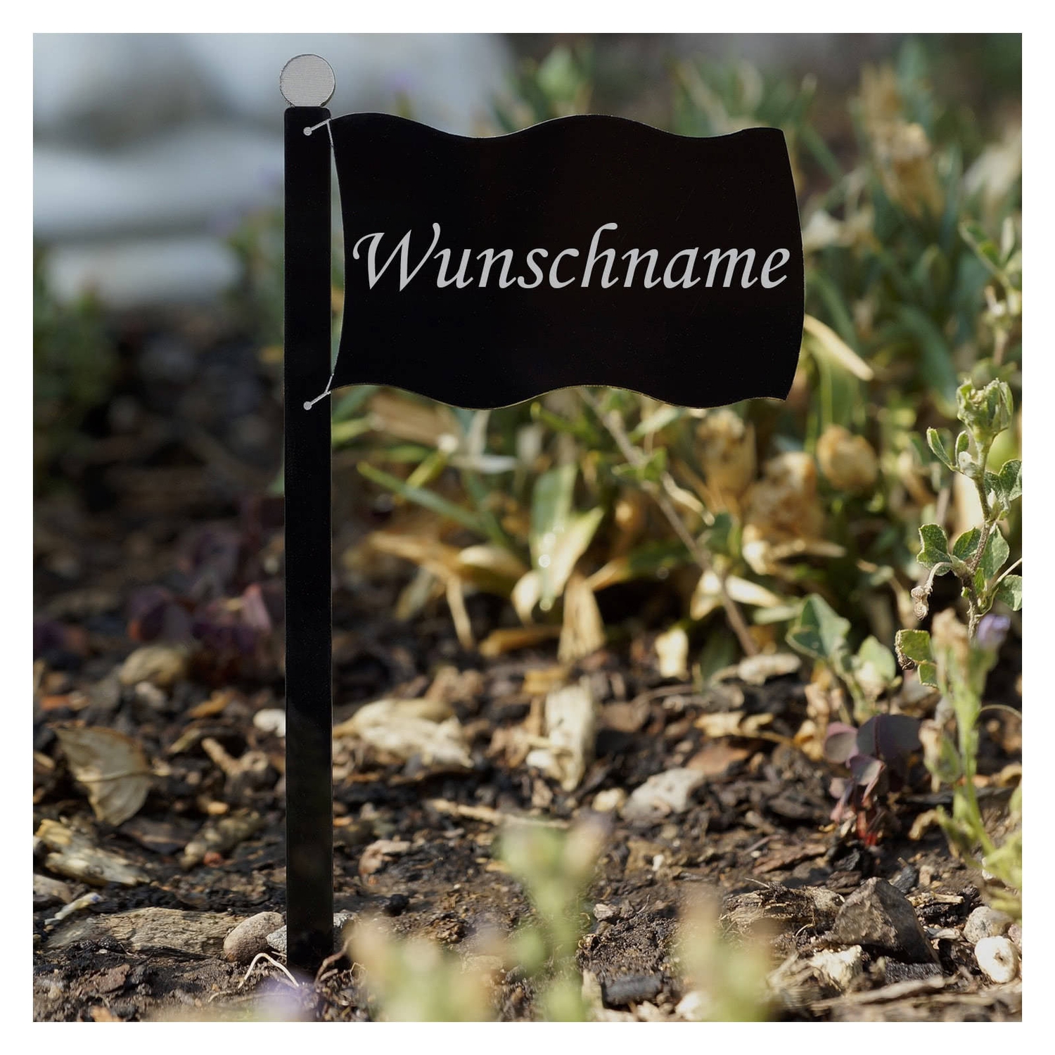 PLEXIGLAS® Pflanzschilder Fahne schwarz