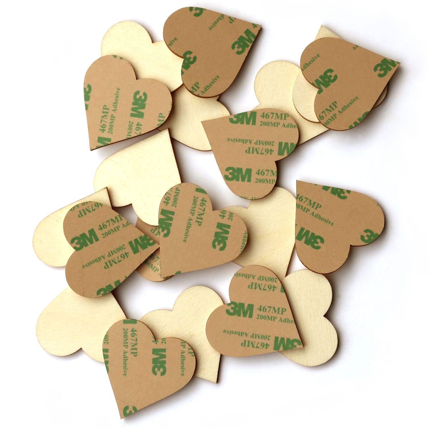 Herzen Holz Zuschnitt 1-10cm selbstklebend