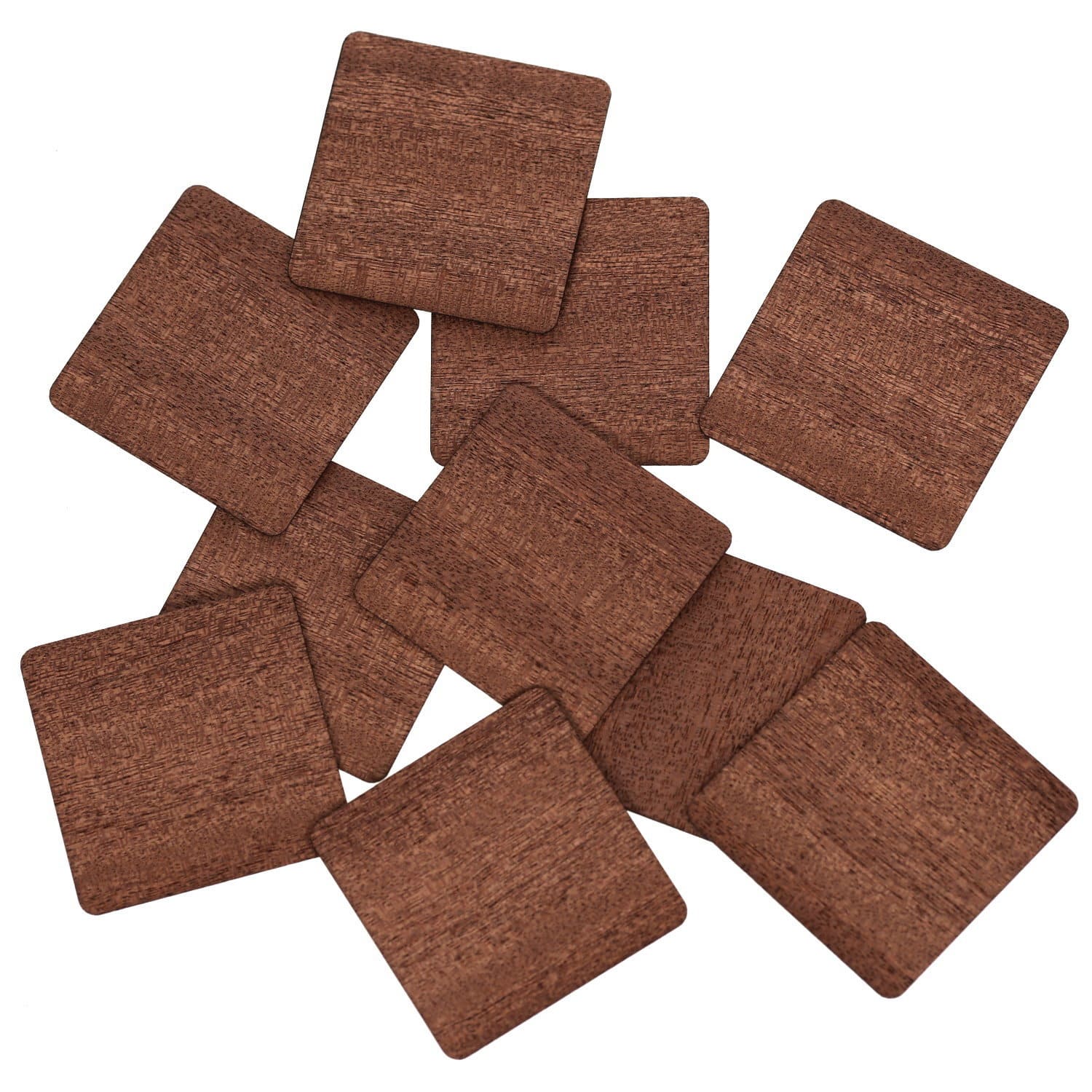 Quadrate gerundet Furnier dunkel 1-10cm
