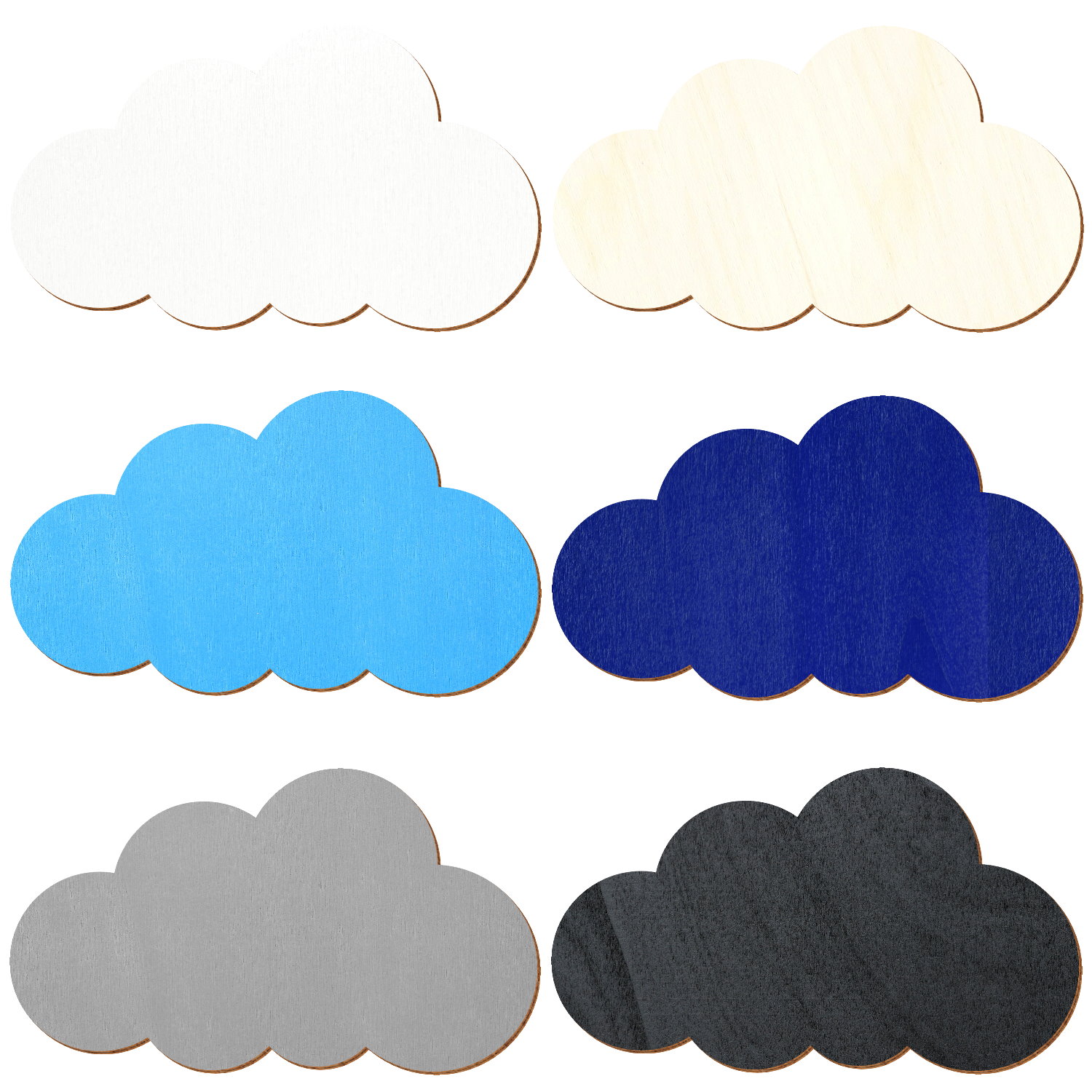 Wolken V1 Holz Zuschnitt farbig 40-80cm