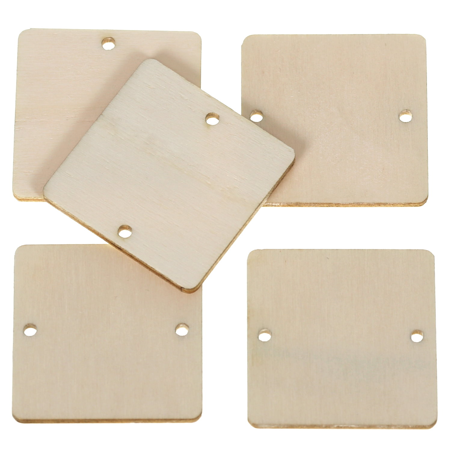 Quadrat gerundet mit 2 Löchern Holz Zuschnitt 2-10cm