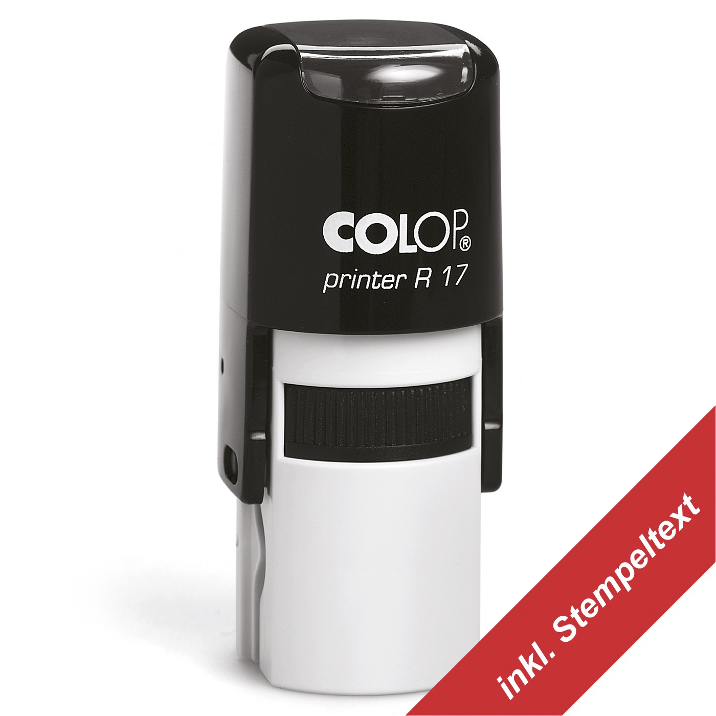 COLOP Printer Stempel Rund mit individuell gelasertem Stempeltext - R17