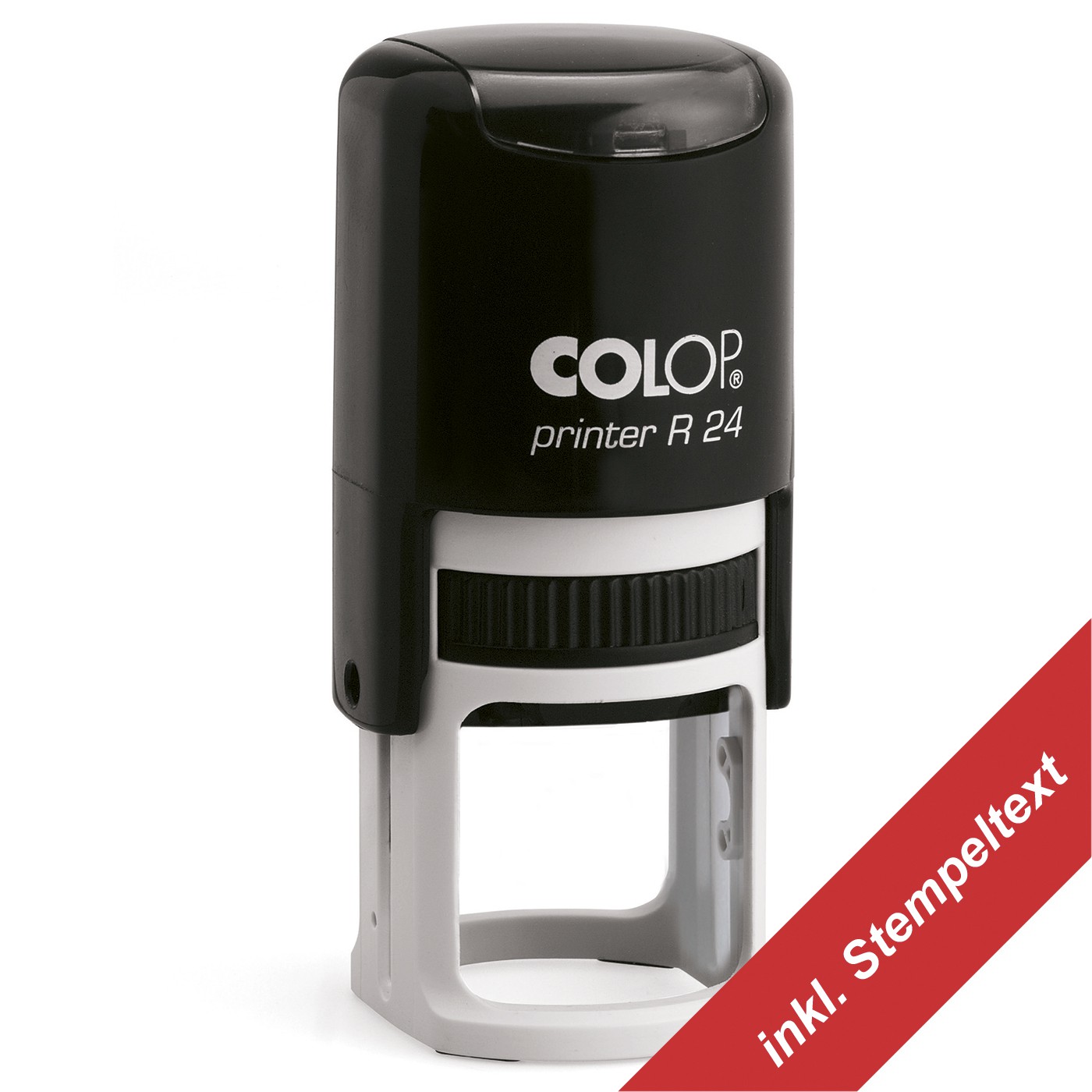COLOP Printer Stempel Rund mit individuell gelasertem Stempeltext - R24