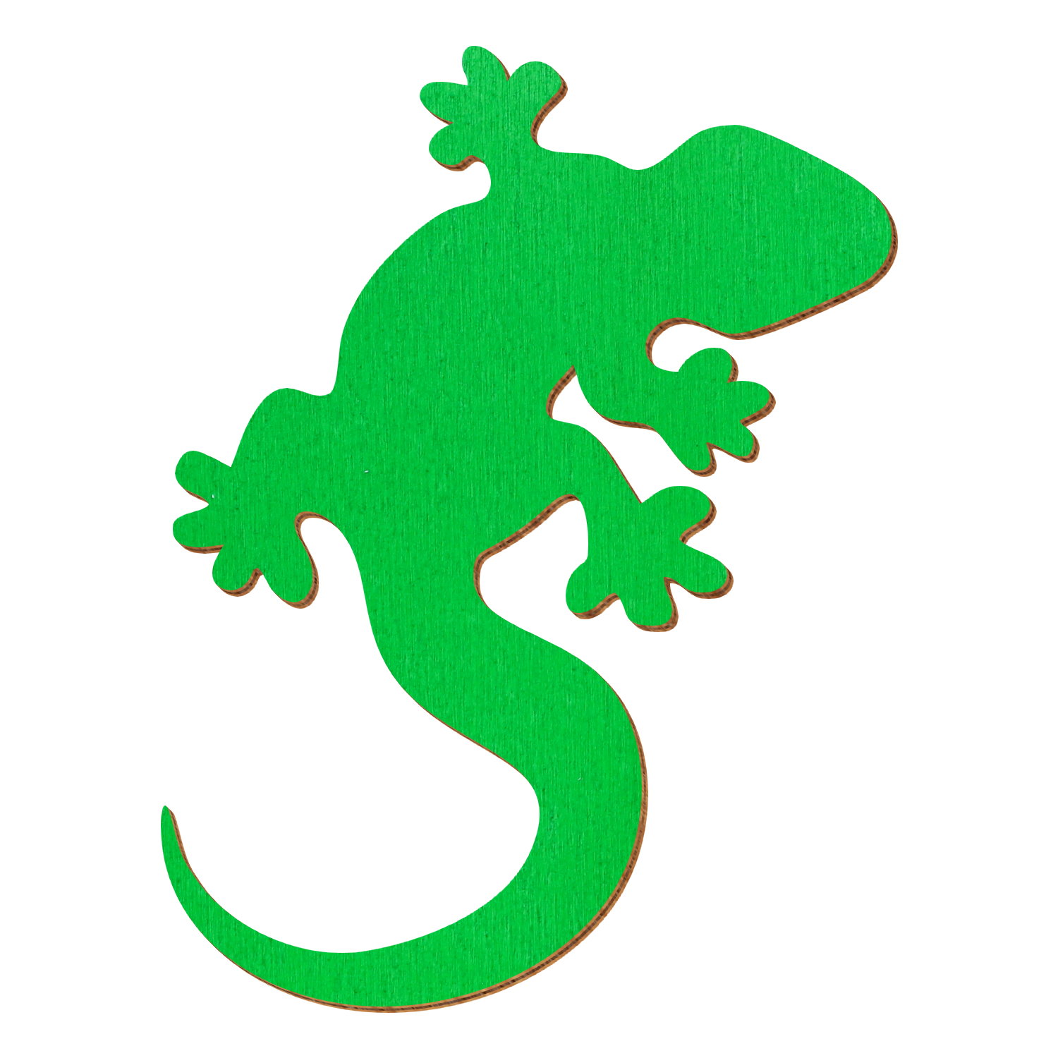 Gecko Grün Holz Zuschnitt 4-10cm