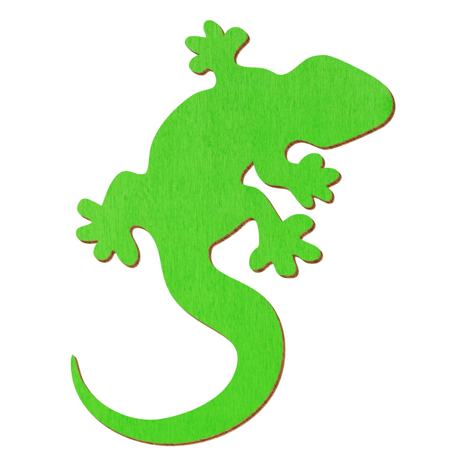 Gecko Hellgrün Holz Zuschnitt 4-10cm