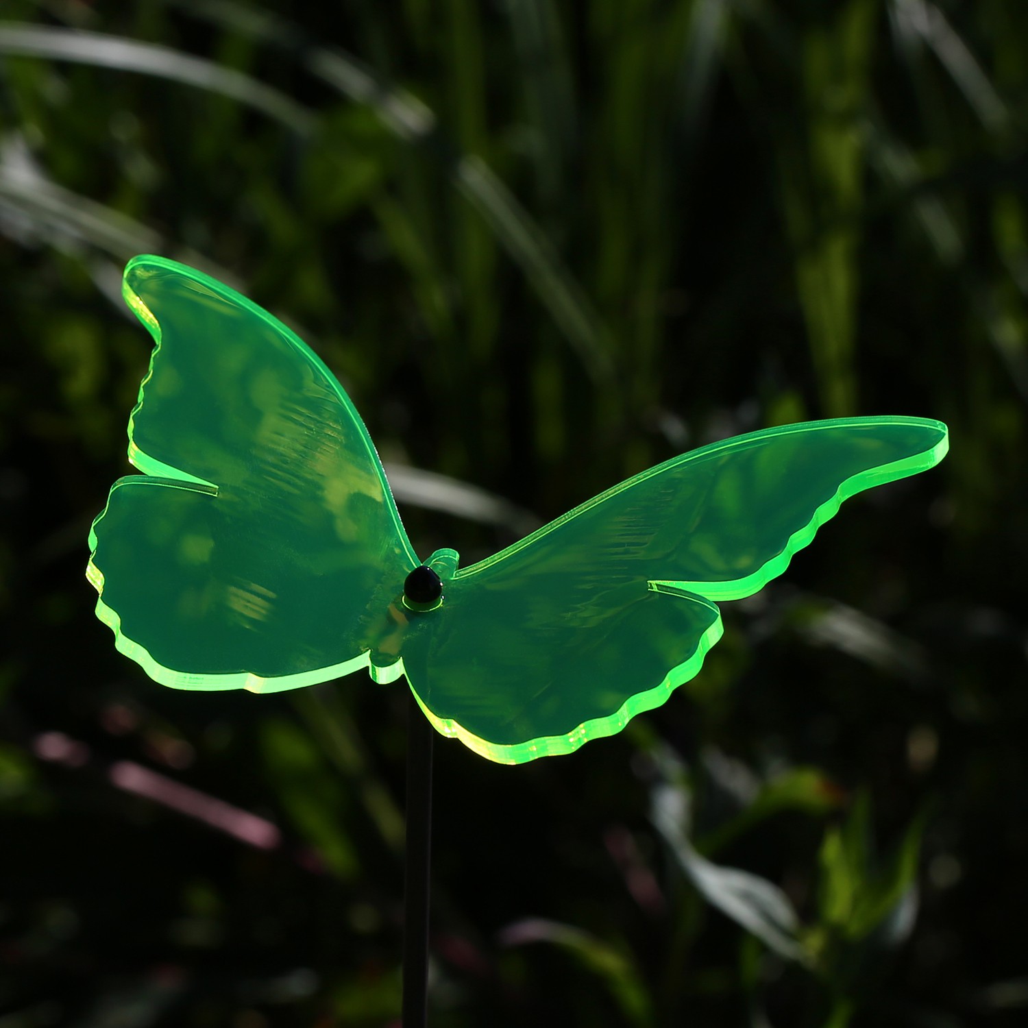 Acrylglas Sonnenfänger Schmetterling 14cm neongrün transparent fluoreszierend - neongruen
