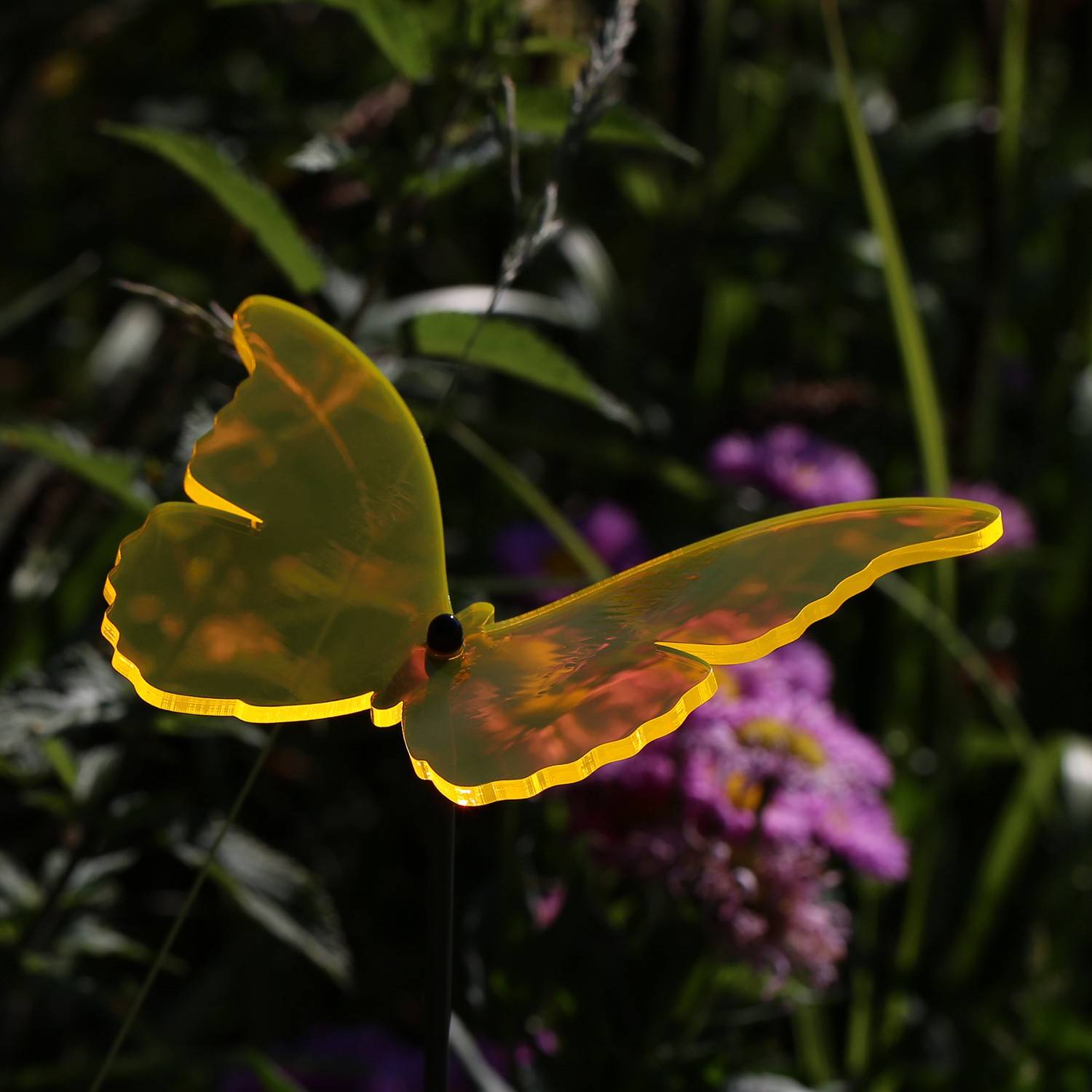 Acrylglas Sonnenfänger Schmetterling 14cm neonorange transparent fluoreszierend - neonorange