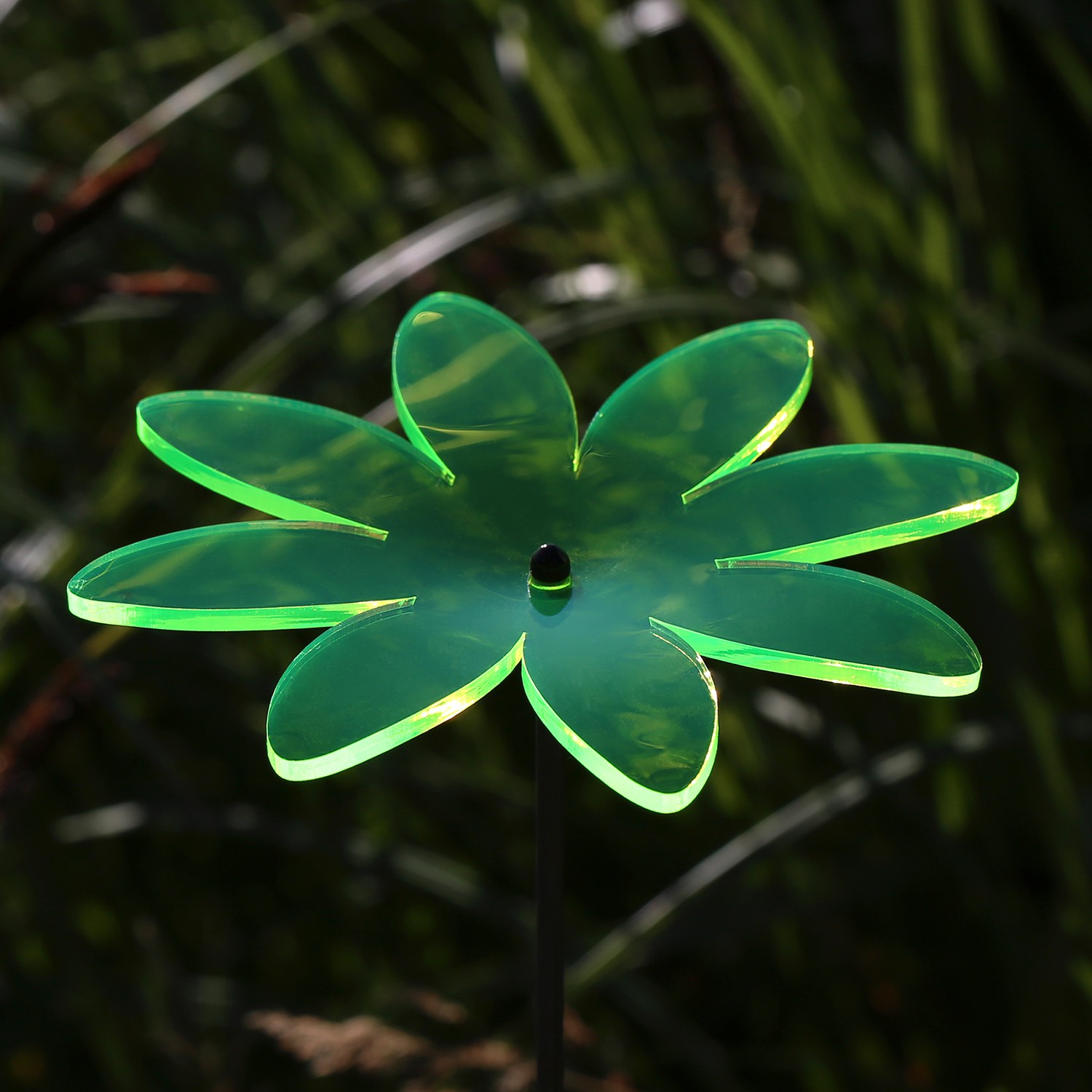 Acrylglas Sonnenfänger Blüte Blume 14cm neongrün transparent fluoreszierend