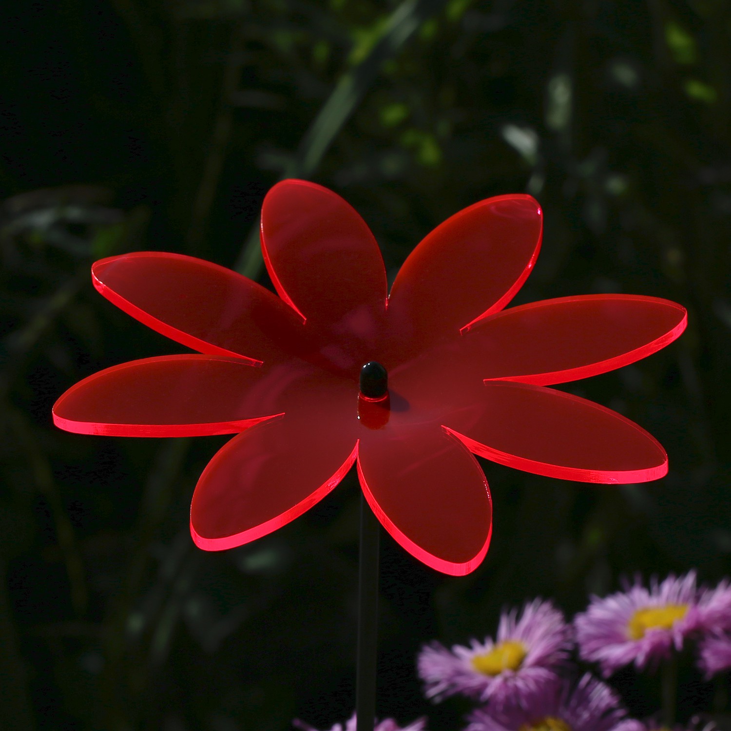 Acrylglas Sonnenfänger Blüte Blume 14cm neonrot transparent fluoreszierend