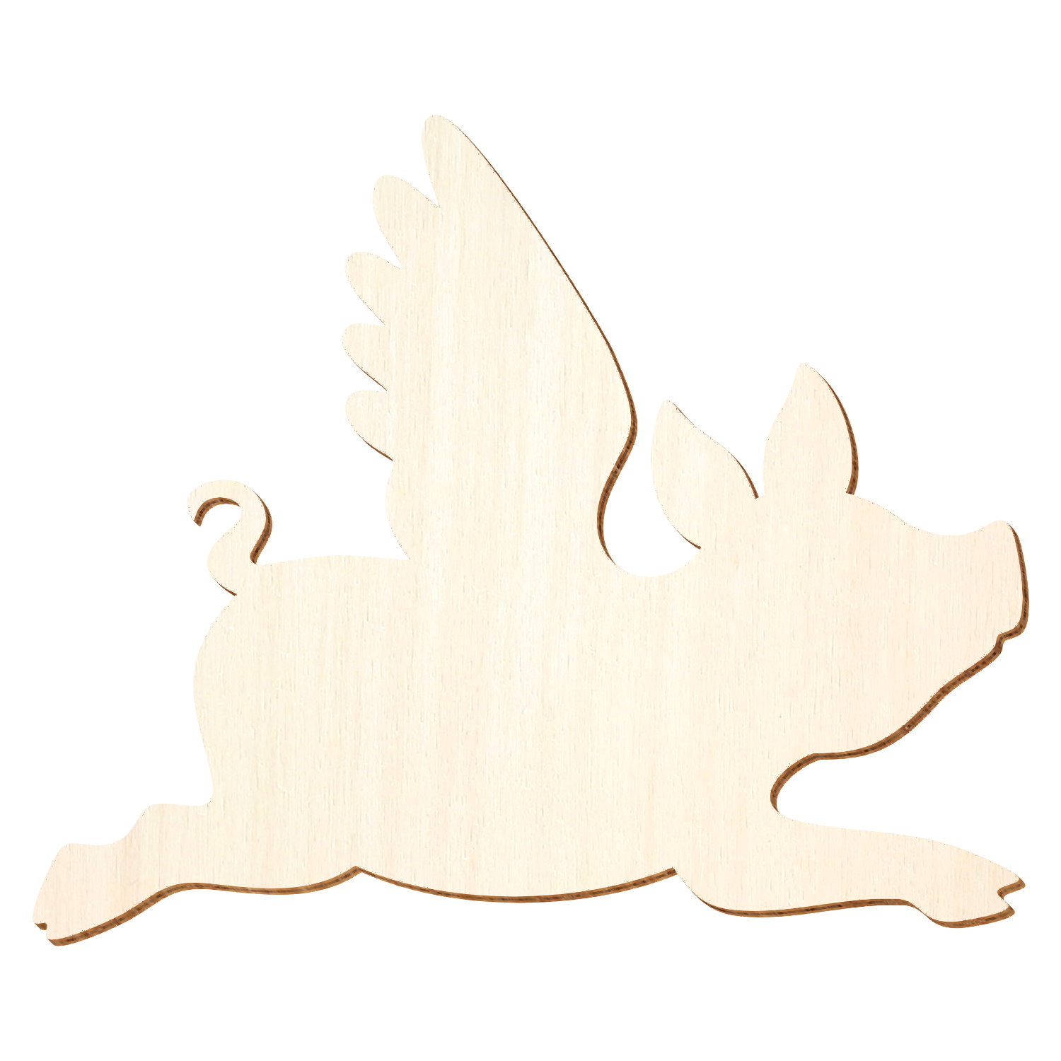 Glücksschwein Fliegendes Schwein V1 Holz Zuschnitt 3-50cm